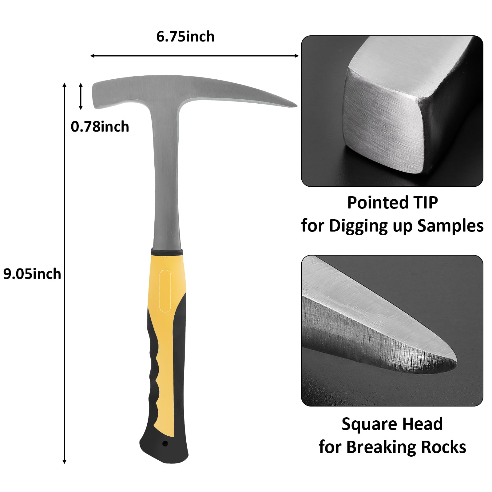 25-Piece Geology Rock Pick Equipment Kit with 28oz Hammer, 12