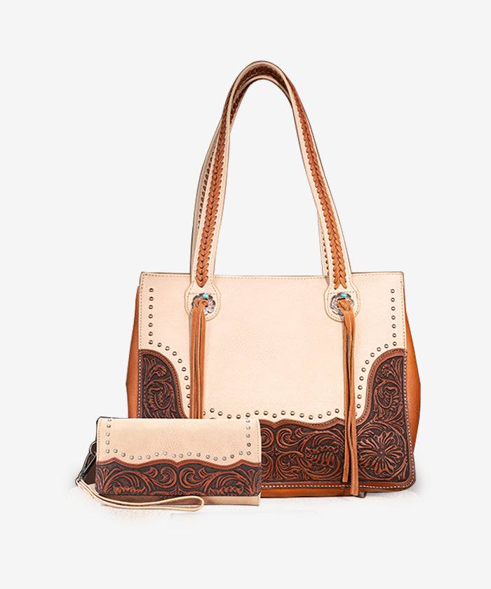 Montana West Leather Concealed Carry Tote Bag Set - Premium Gun Concealment Purse for Women | Perfect for Everyday Carry, Travel & Outdoor Activities