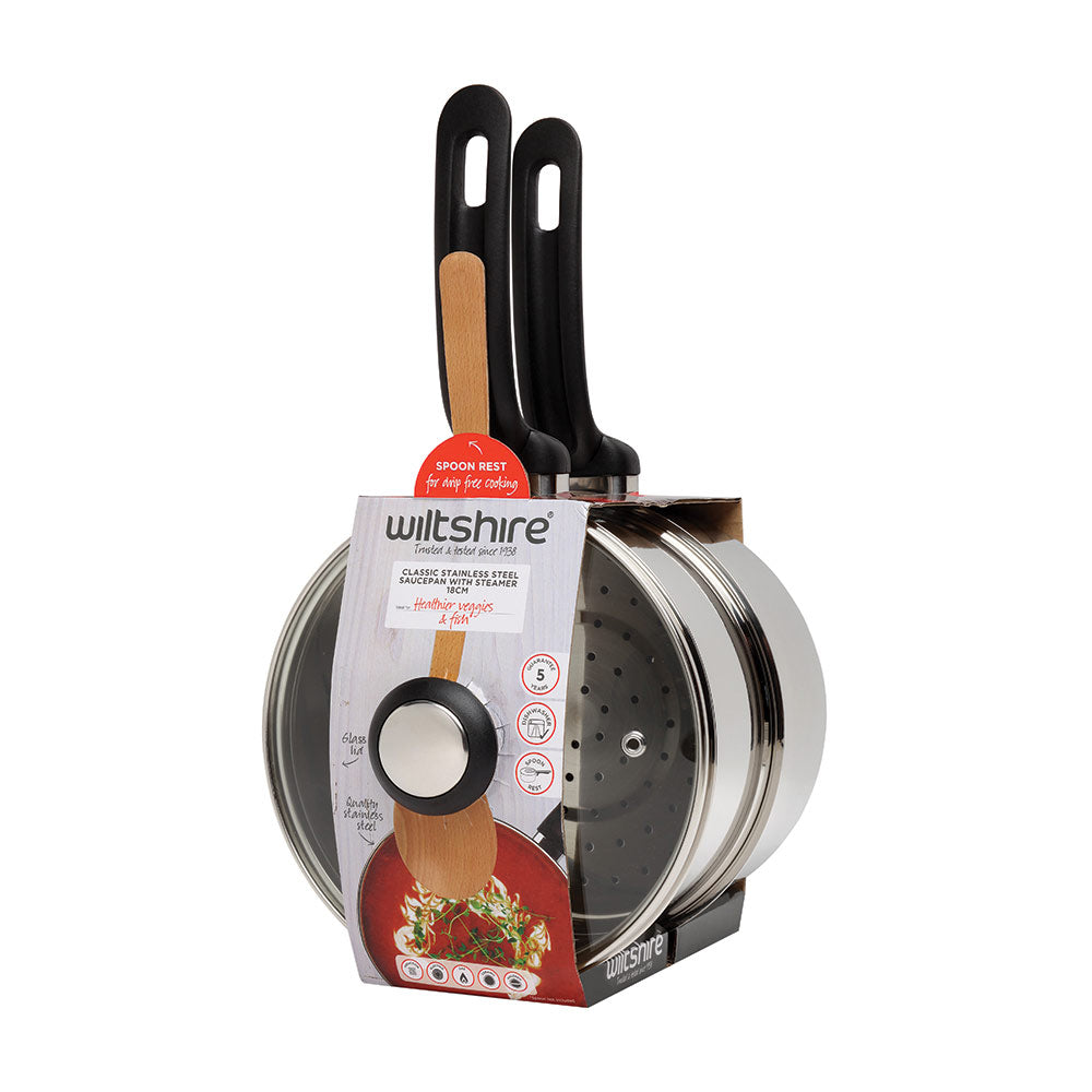 Premium 18cm Classic Steamer Set with Glass Lid – Perfect for Healthy Cooking, Meal Prep & Asian Cuisine