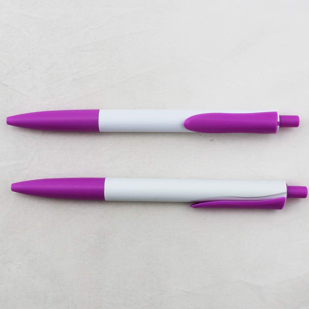 EZPENCILS & GIFTS Bulk Blank Colored Ballpoint Pens - 80 Pack with Blue Ink, Purple Tip, Clip & Cap - Perfect for Office, School, Gifts & Promotional Giveaways