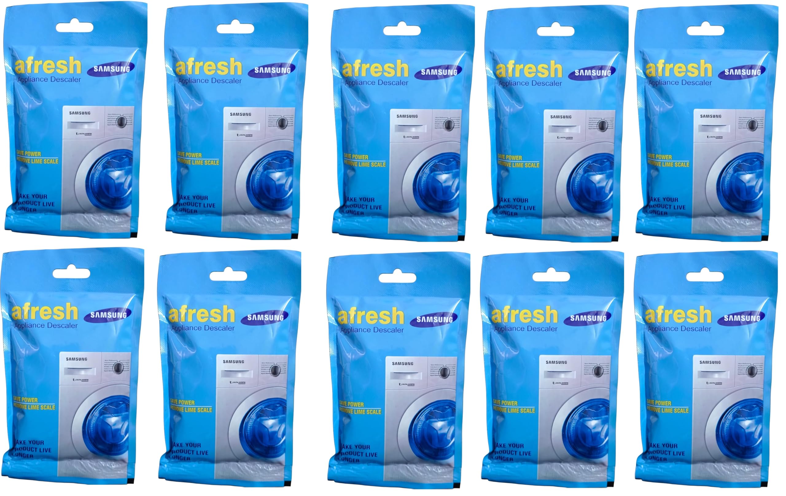 Samsung Washing Machine Cleaner Powder - 100g (Pack of 10) | Front Load & Top Load Compatible | Descaling & Drum Cleaning | For Home & Laundry Use