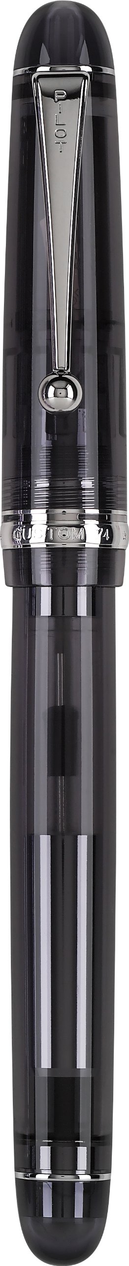 Pilot Custom 74 Fountain Pen - Black Smoke Barrel with Broad Nib (60755) | Premium Writing Instrument for Professionals, Calligraphy & Gift Giving