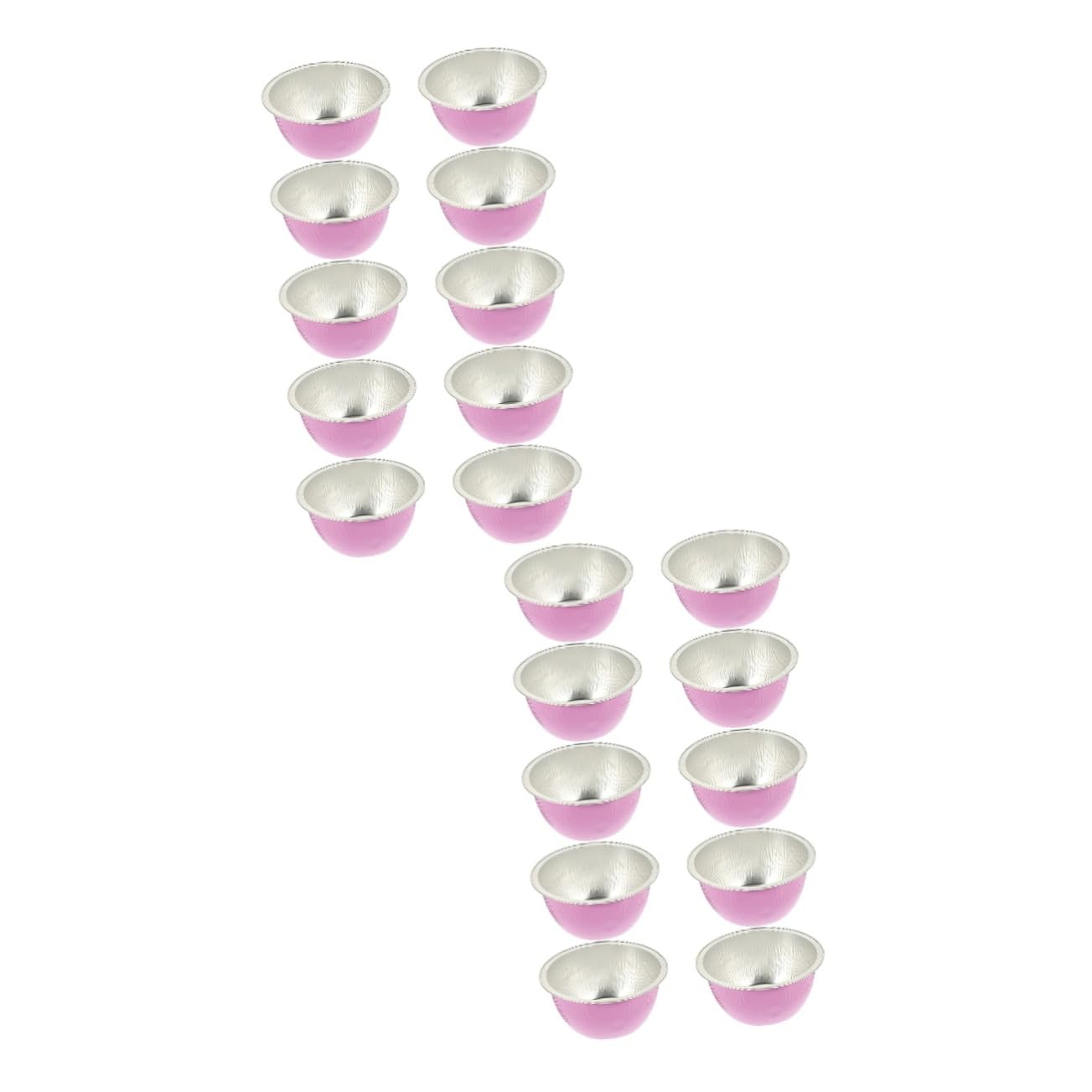 DOITOOL 20-Pack Non-Stick Wax Melting Bowls - Mini Heater Safe, Chocolate & Wax Melting Pots for DIY Candles, Cupcake Liners - Pink Aluminum Foil for Home Spa, Crafting & Baking (20 Pcs)