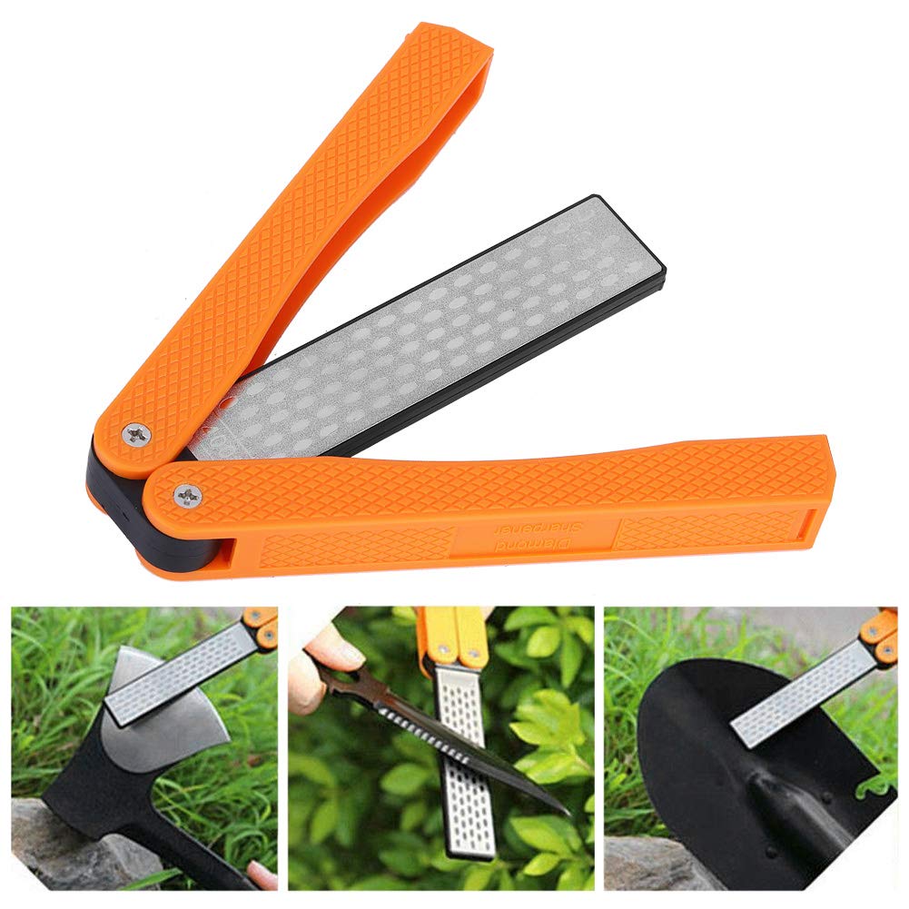 Premium Rhinestone Sharpening Stone - Dual Grit Fine/Coarse Knife Sharpener for Kitchen, Garden & Outdoor Tools | Folding Design for Camping, Hunting & Survival Knives | Perfect for Home Chefs, Gardeners & Outdoor Enthusiasts
