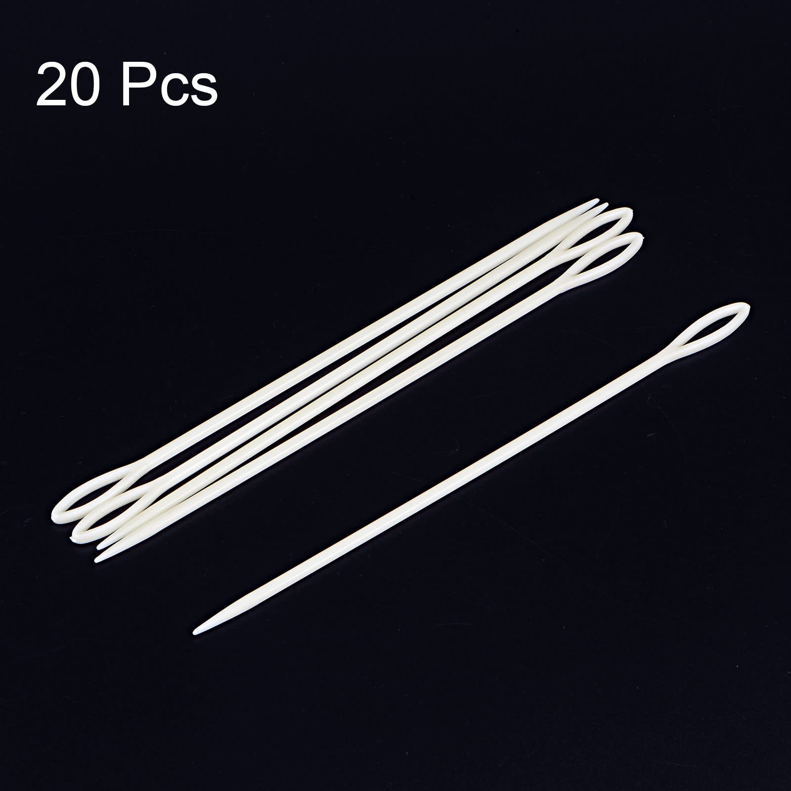 HARFINGTON 20pcs Plastic Sewing Needles - 15cm Large Eye Blunt Needles for Handmade Crafts, DIY Sewing & Stitching Projects (White) | Perfect for Beginners, Kids Crafts, Fabric Arts & Yarn Projects