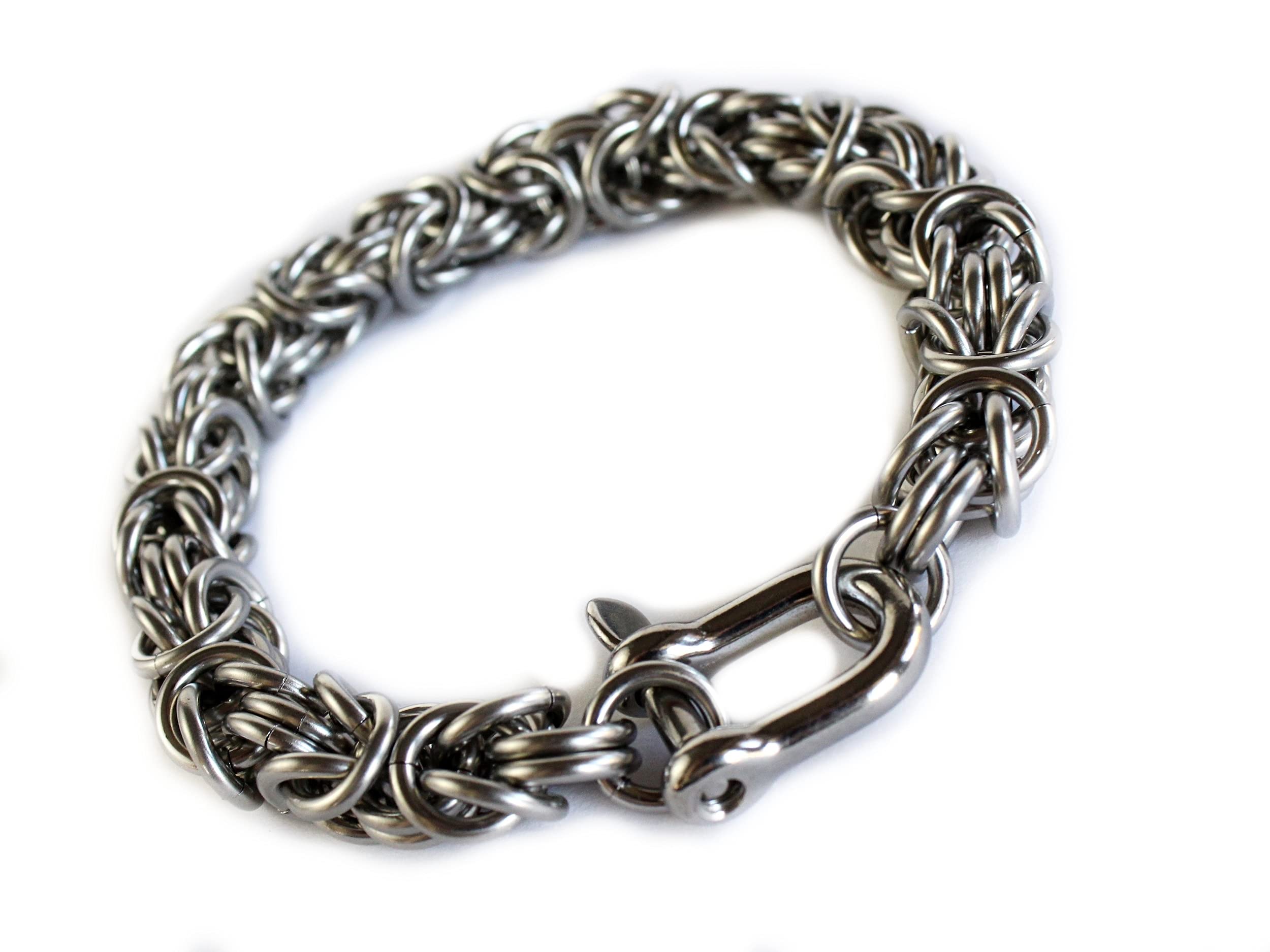 Men's Stainless Steel Byzantine II 14 Gauge Bracelet - Durable & Stylish Chain Link Jewelry for Casual Wear, Gifts & Special Occasions