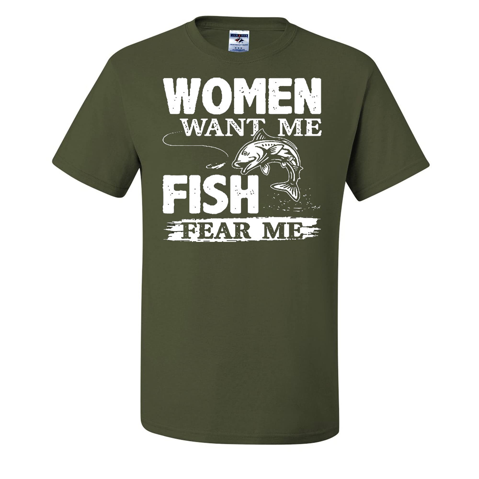 Funny Fishermen T-Shirt for Men - 'Woman Want Me Fish Fear Me' Graphic Tee - Perfect for Fishing Trips & Outdoor Adventures