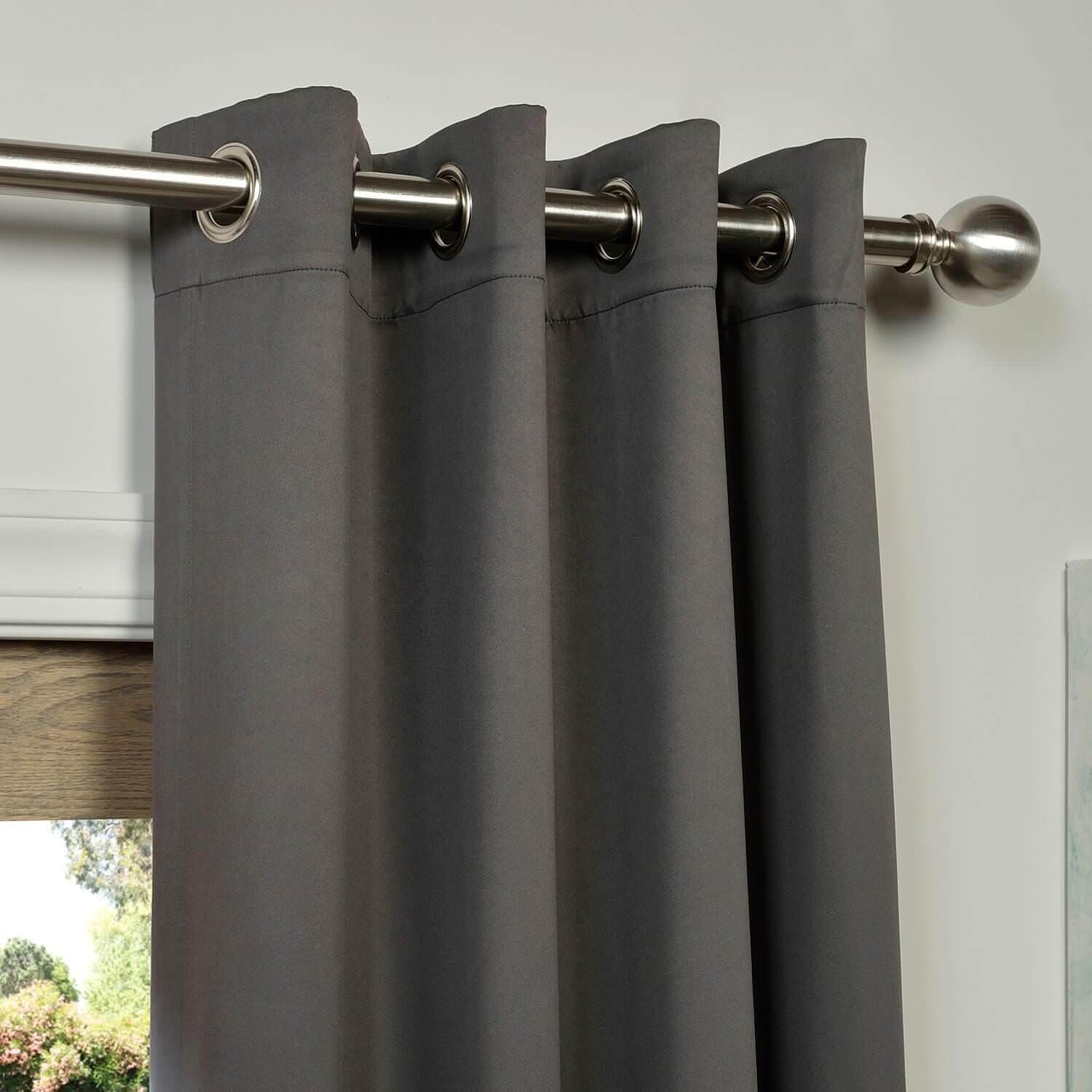 Anthracite Grey Blackout Curtains with Grommets - Thermal Insulated & Noise Reducing for Bedroom, Living Room, and Home Theater