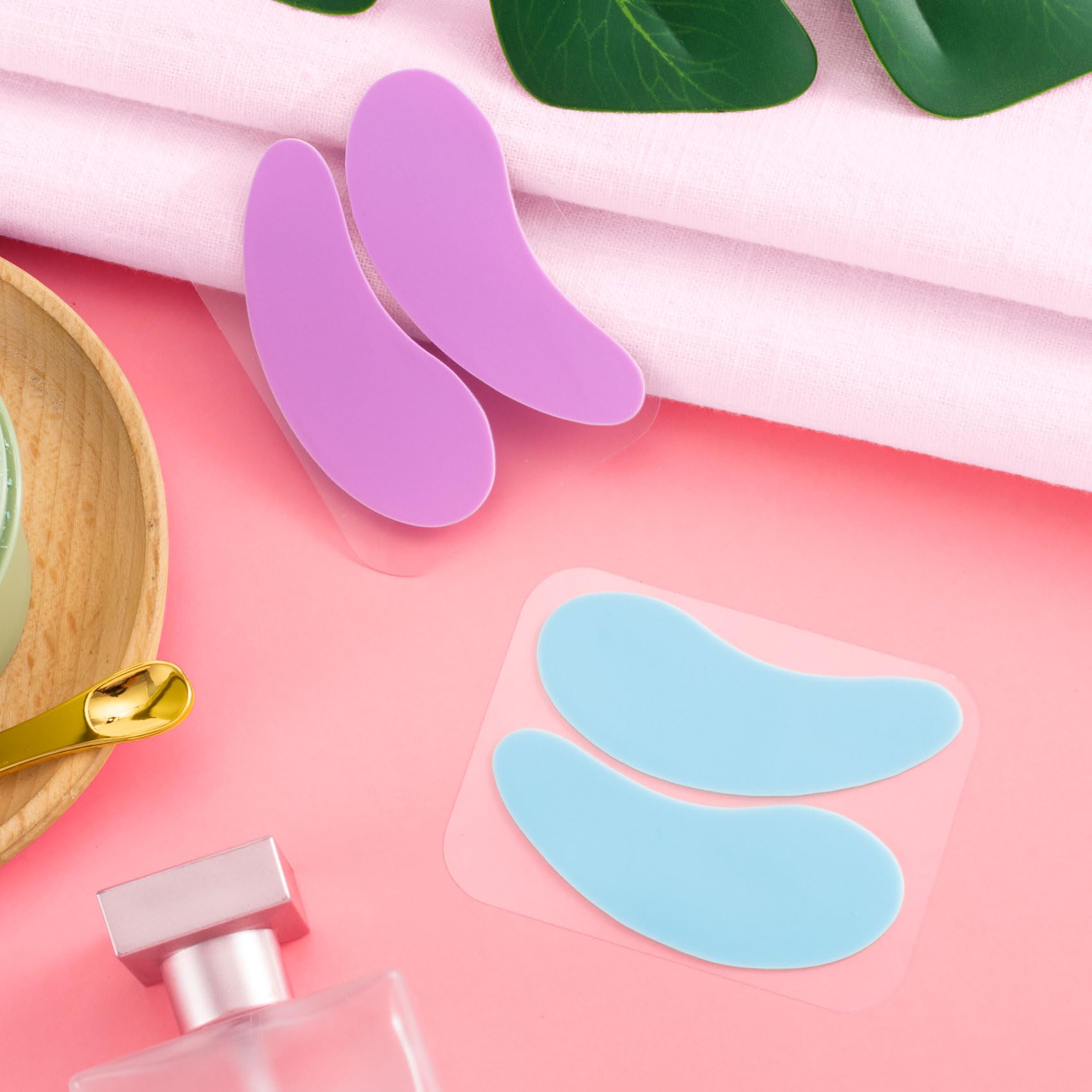 4 Pairs Reusable Silicone Under Eye Patches for Wrinkles, Fine Lines & Puffiness - Blue & Purple Eye Masks for Skin Care & Dark Circles - Perfect for Spa, Travel & Nighttime Skincare Routine