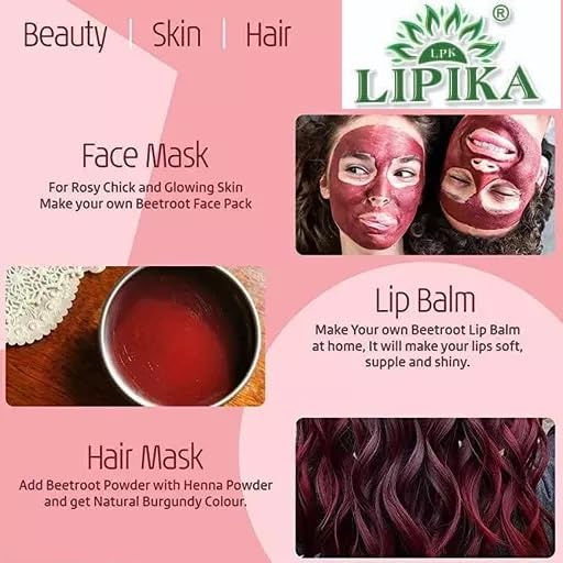 100% Pure Natural Beetroot Powder for Skin Brightening - Glowing Face, Rosy Cheeks & Healthy Pinkish Skin | Organic Face Pack in Eco-Friendly Paper Pouch (100g) | Perfect for DIY Skincare & Natural Beauty Routines