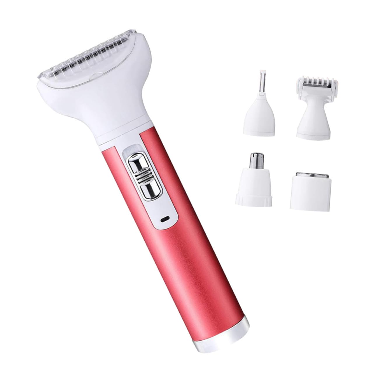 Women's Electric Shaver & Eyebrow Trimmer - USB Rechargeable Cordless Body Hair Remover for Face, Legs, Bikini Line - Painless Hair Removal for Smooth Skin - Perfect for Travel, Gym & Daily Grooming (Red)