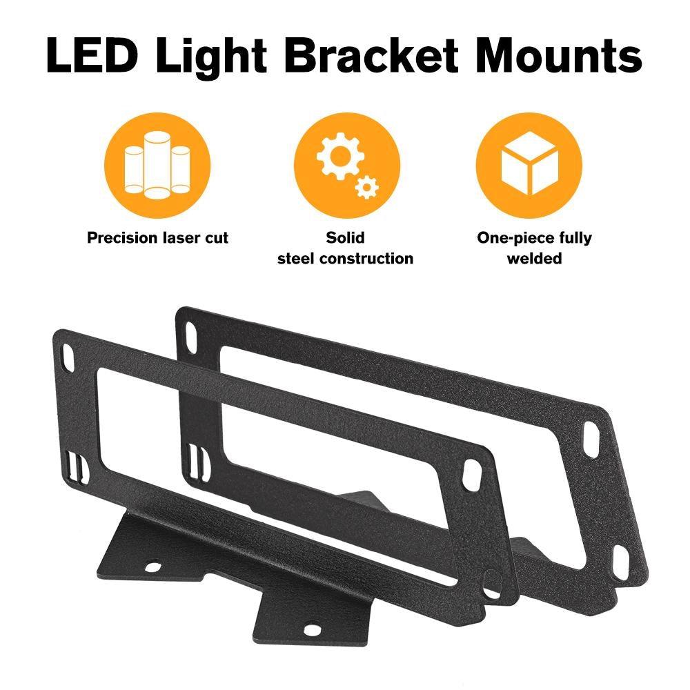 3 Inch LED Pod Lights with Amber Covers & Dual Fog Lights - Hidden Bumper Mount Bracket for 2010-2017 Dodge Ram 2500 3500 - Off-Road Lighting for Trucks, Trailers & Night Driving