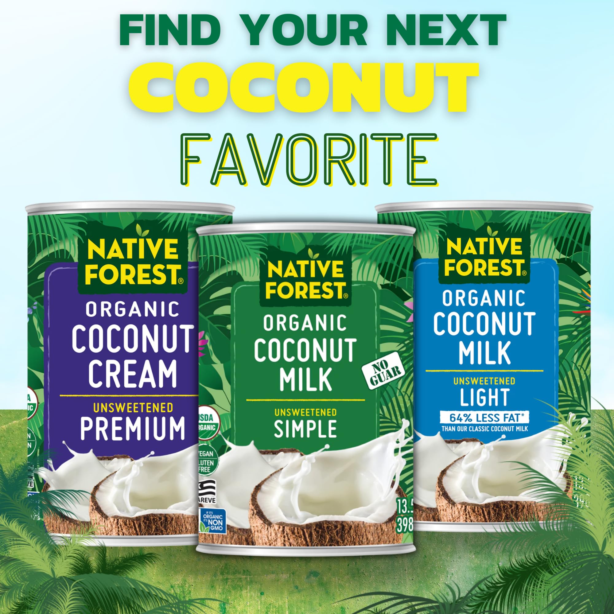 Organic Unsweetened Coconut Milk by Native Forest - 13.5 Fl Oz (Pack of 12) | BPA-Free Canned Coconut Milk for Cooking, Baking, Smoothies & Vegan Recipes | USDA Certified, Non-GMO, Dairy-Free Alternative