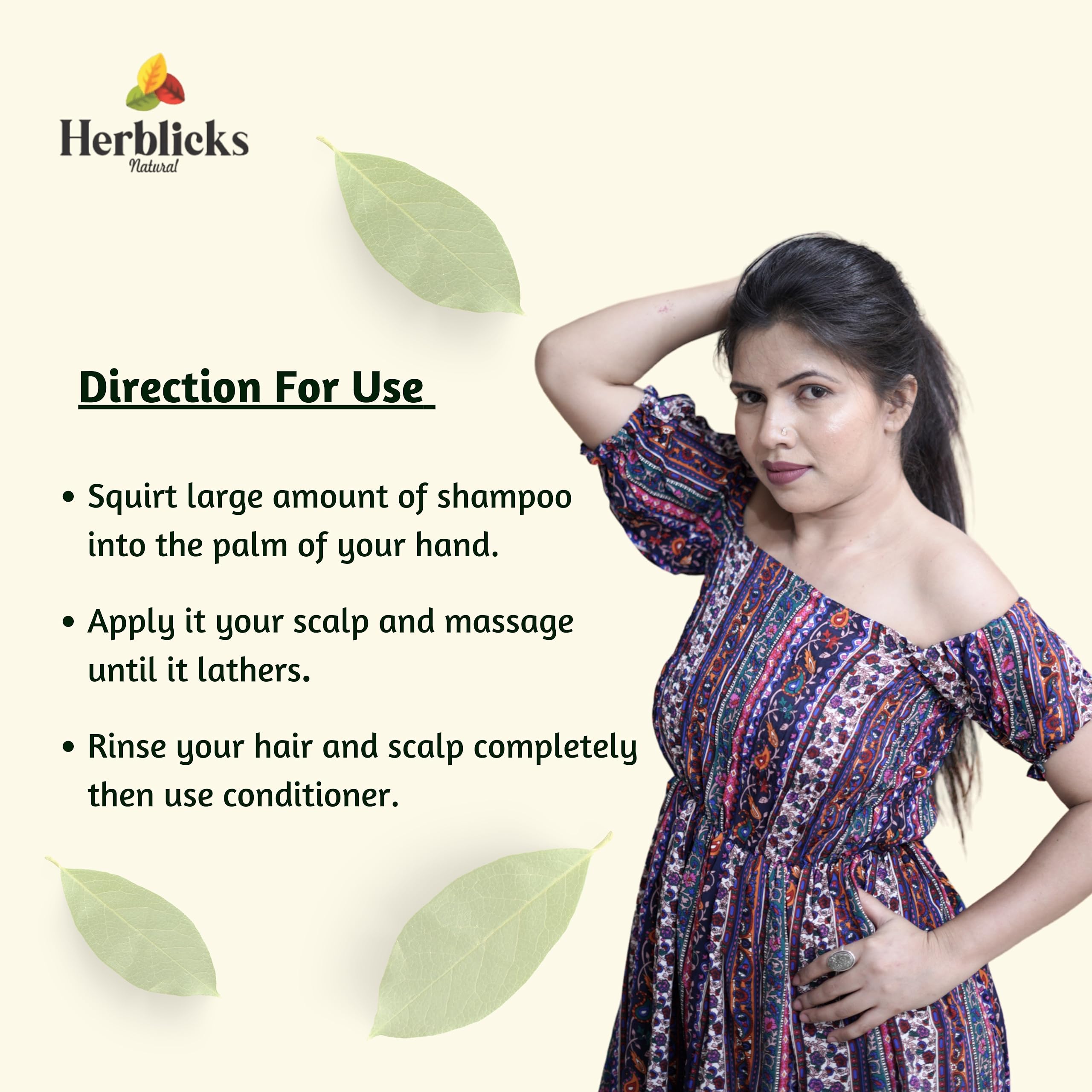 Herblicks Natural Shampoo and Conditioner Set for Dry & Frizzy Hair - Sulfate, Paraben & Silicone Free - Repairs & Restores Damaged Hair - Anti Hair Fall Treatment for Smooth & Shiny Hair - Ideal for Men & Women - Perfect for Daily Hair Care & Salon Quality Results at Home
