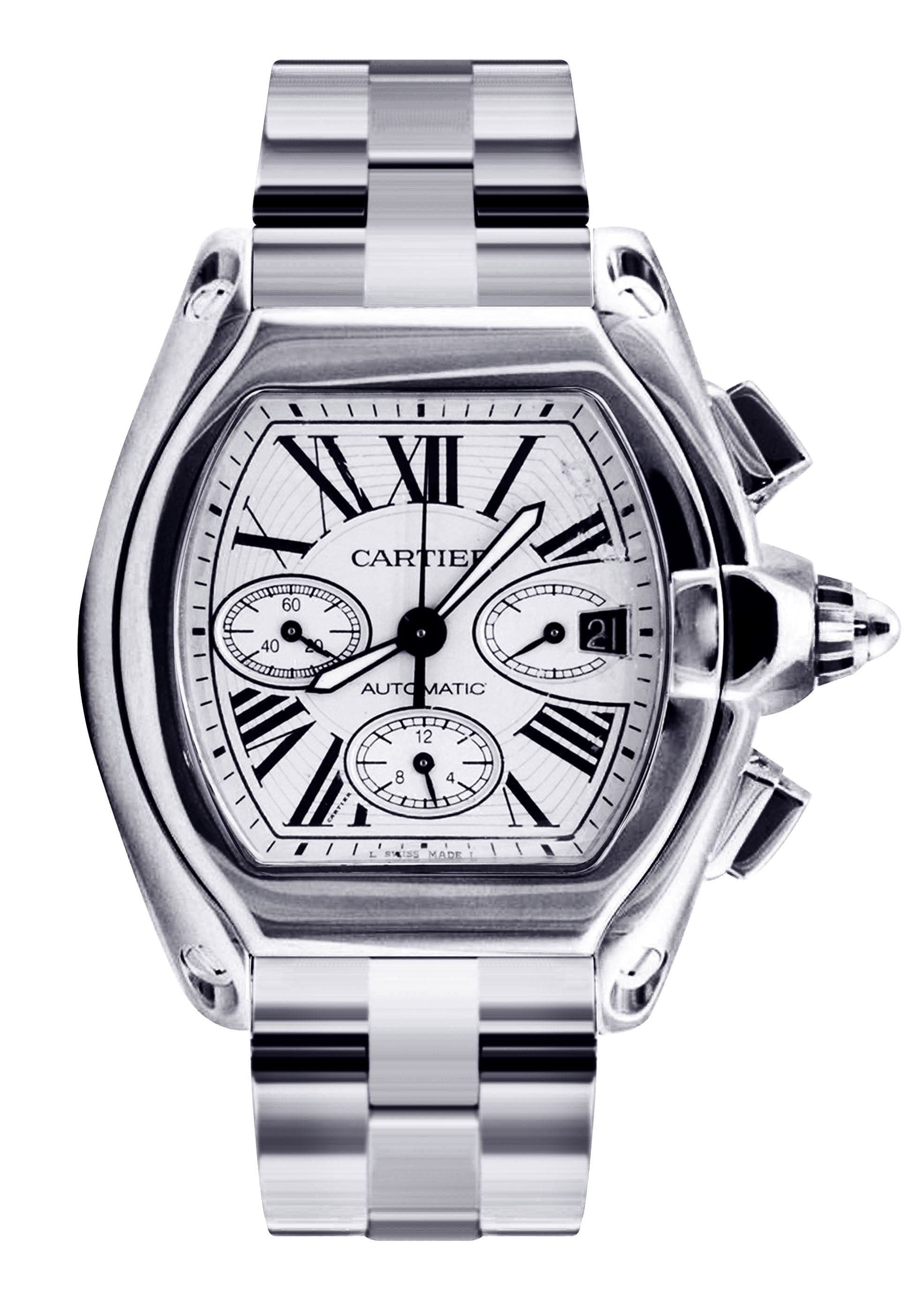 Cartier Roadster XL Men's Watch - 48mm Stainless Steel Case - Luxury Chronograph Timepiece for Business, Casual & Formal Wear