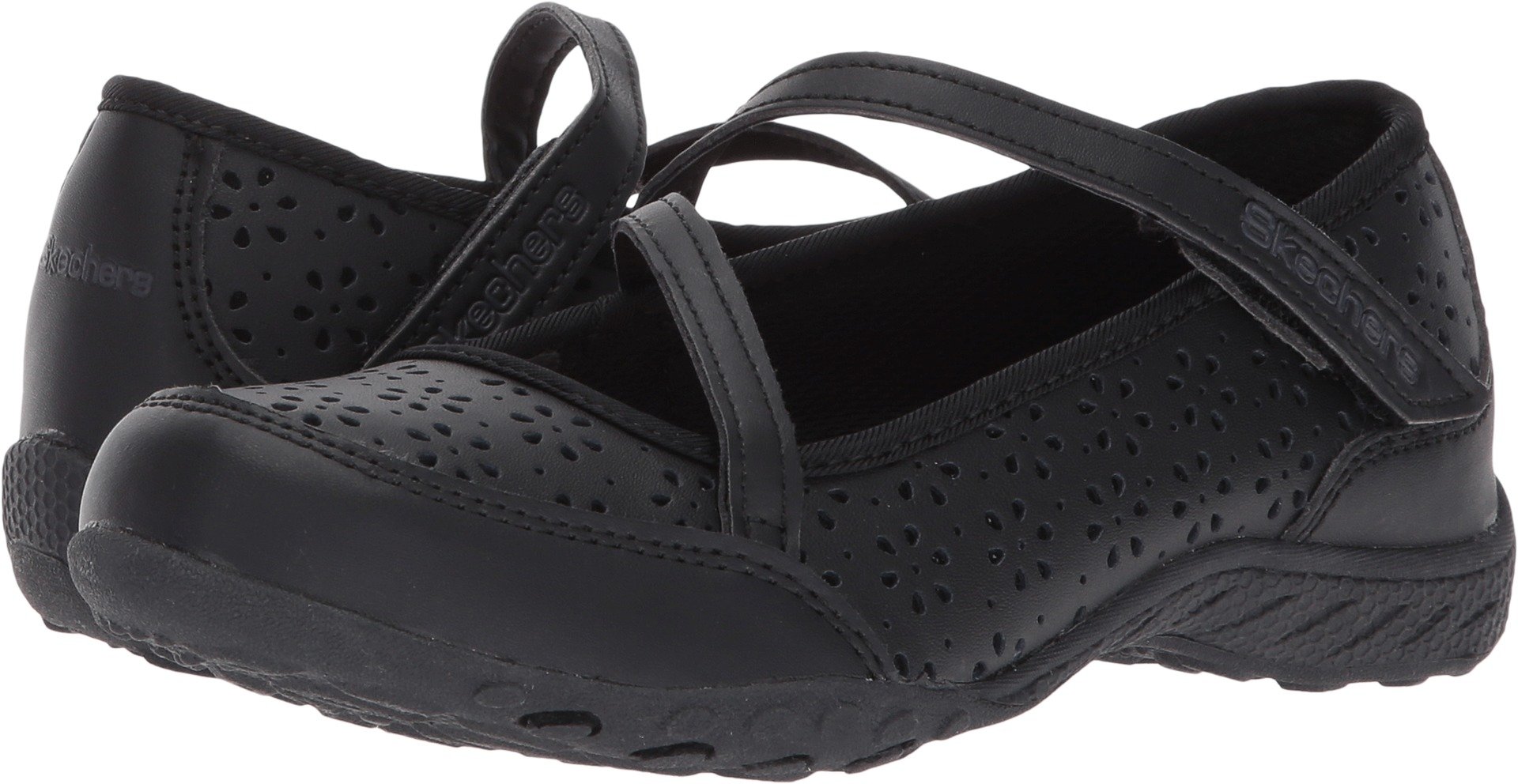 Skechers Girls' Mary Jane Sneakers - Black BBK, Size 34 | Comfortable School Shoes for Kids, Casual Walking & Everyday Wear