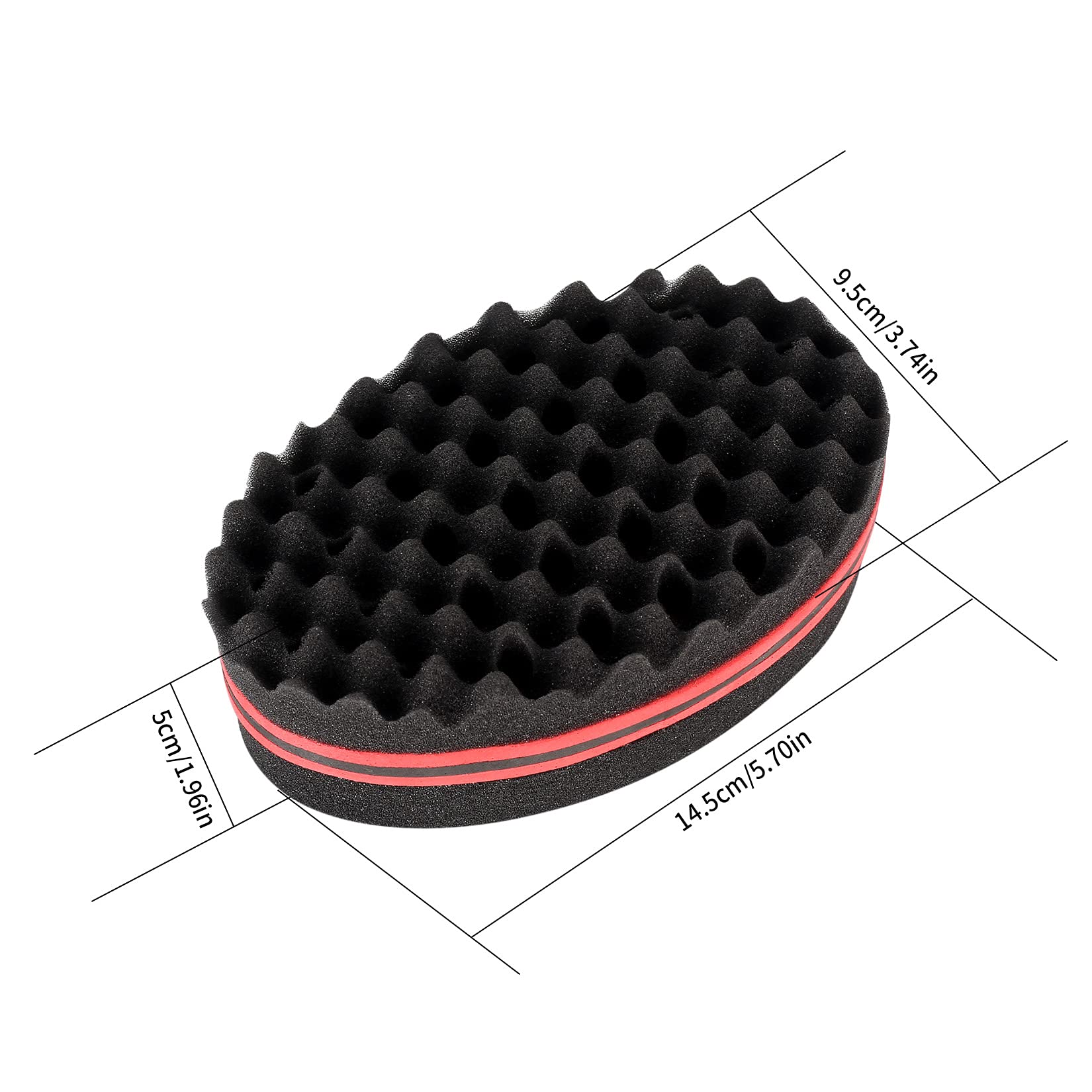 4 Pcs Hair Sponge Brushes for Afro Coils & Waves - Double Sided Styling Brush with Big & Small Holes - Perfect for Twists, Dreads, Curls & Barber Shop Use - Home & Professional Hair Care Essential