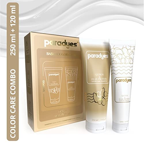 Paradyes Quinoa & Flax Protein Shampoo & Conditioner Set - Herbal Hair Care with Aloe Vera, Hibiscus & Amla for Nourishment & Strength | Color Protection for Dyed & Damaged Hair | Perfect for Daily Use & Salon-Quality Results at Home