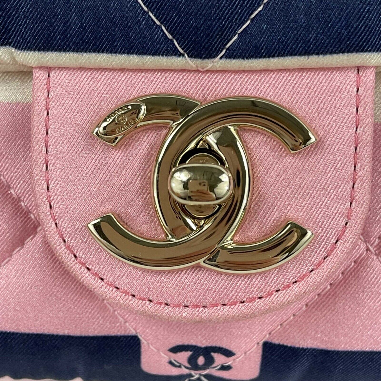 CHANEL 2021 Jumbo Flap Bag - Pink & Black Quilted Leather Shoulder Bag with Graphic Print | Luxury Designer Handbag for Women | Perfect for Parties, Date Nights & Special Occasions