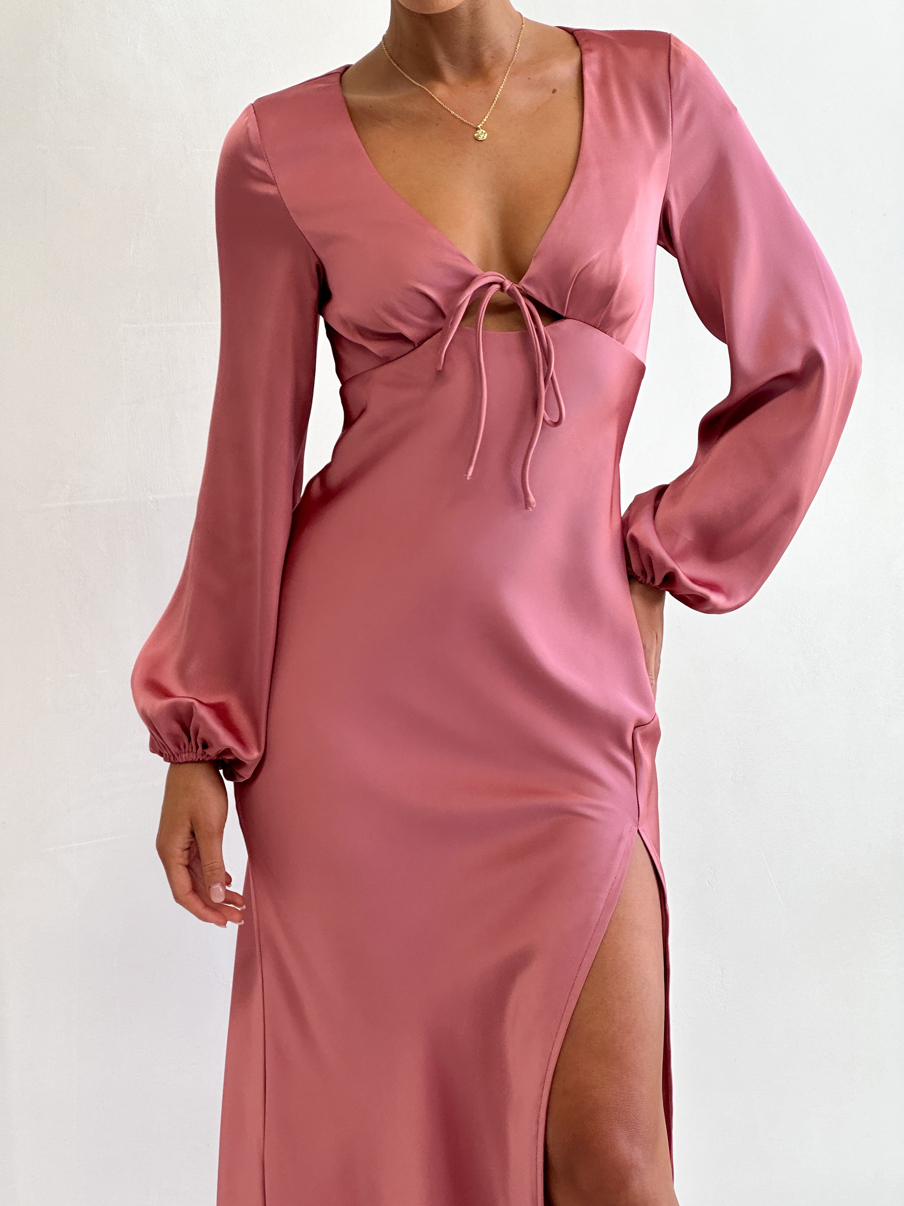 Brigitte Maxi Dress in Baked Rose - Elegant Long Flowy Dress for Women, Perfect for Weddings, Parties & Summer Vacations