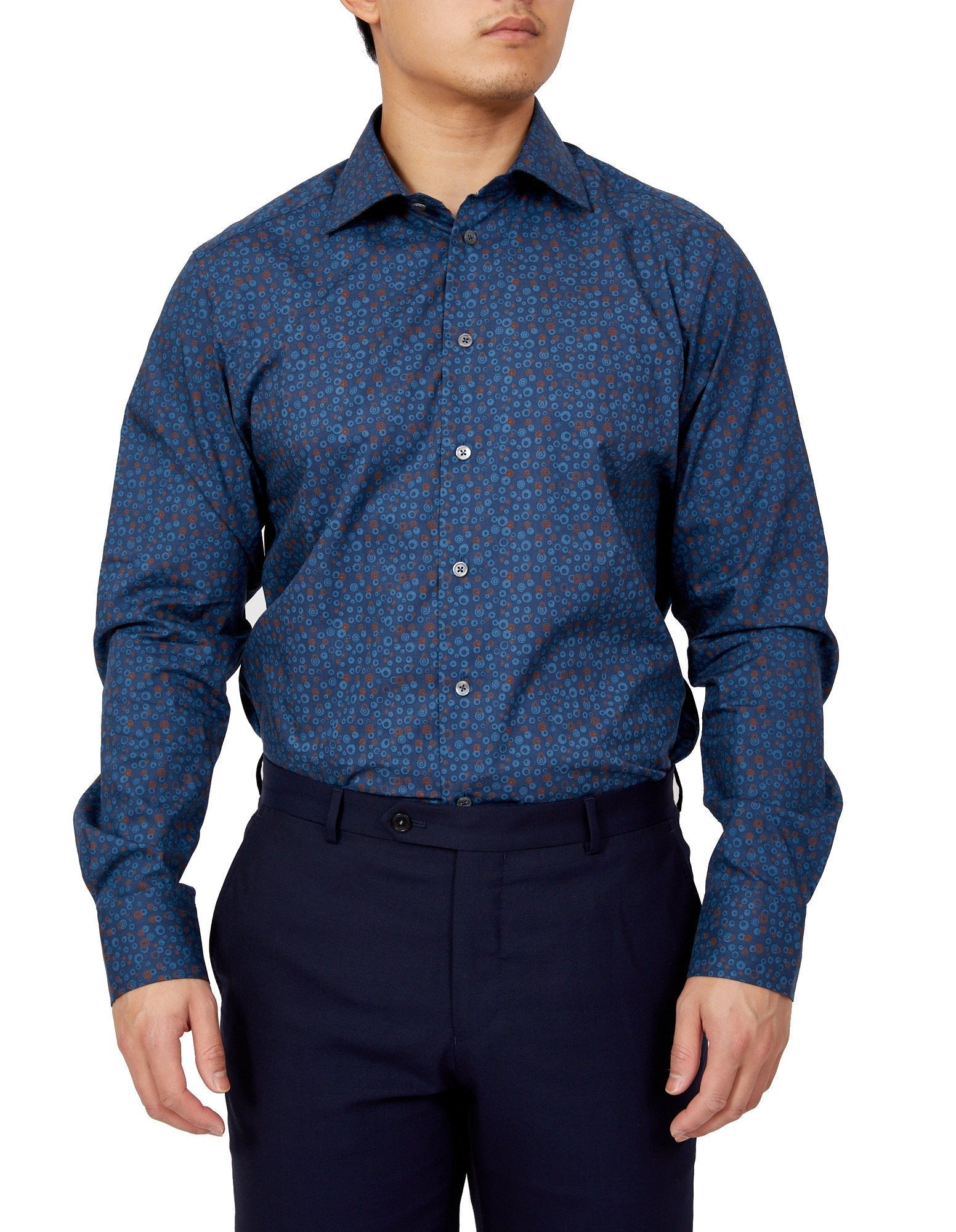 HENRY SARTORIAL Men's Casual Cotton Button Down Shirt - Light Blue - Comfortable & Breathable for Work, Travel & Everyday Wear