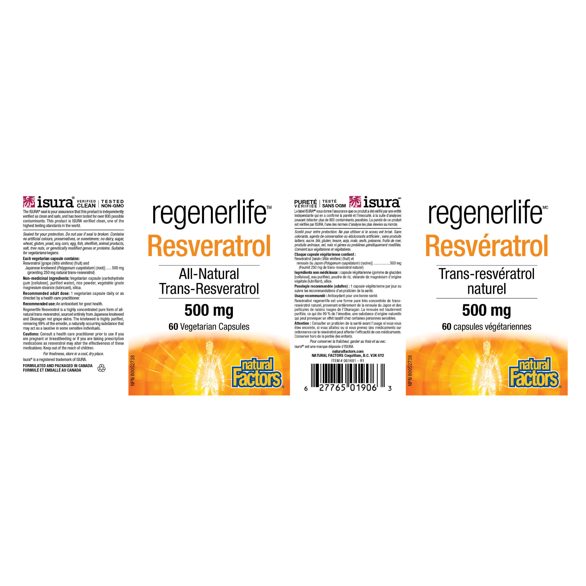 RegenerLife Resveratrol 500mg Supplement - Premium Antioxidant Support for Heart Health & Anti-Aging - Perfect for Daily Wellness Routine & Cellular Protection