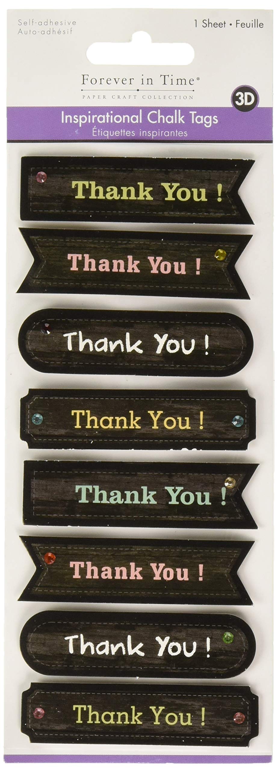 Multicraft Imports SS890D Thank You Craft Chalkboard Tags - Inspirational Message Cards for DIY Gifts, Party Decor & Classroom Rewards (Multicolor)
