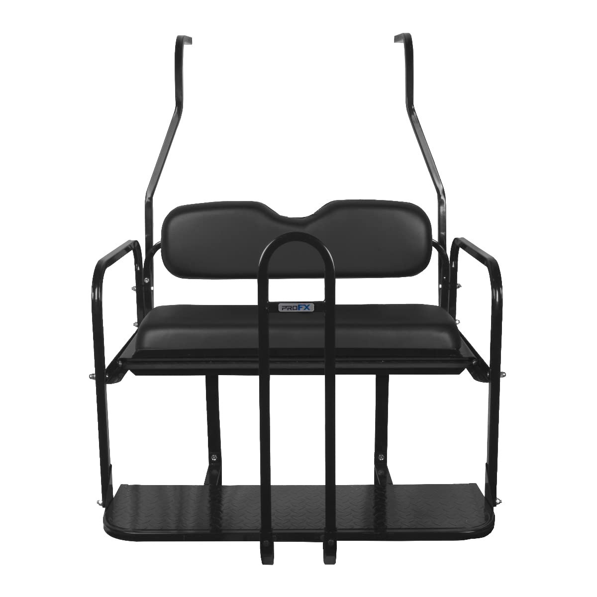PROFX Rear Seat Kit with Grab Bar for Club Car DS Golf Cart (1982-2000.5) - Black Cushions | Perfect for Golf Courses, Resorts & Neighborhood Transportation