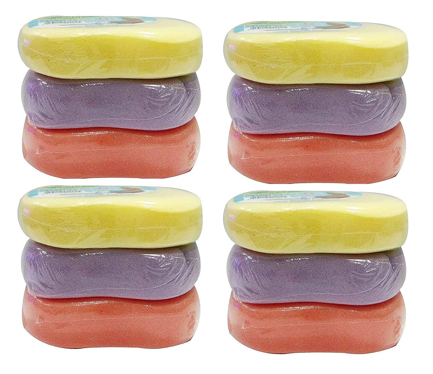 Friendlyhello Multi-Purpose Exfoliating Sponge for Face & Body - 12 Pack | Gentle Cleansing & Skin Care | Perfect for Shower, Bath & Travel