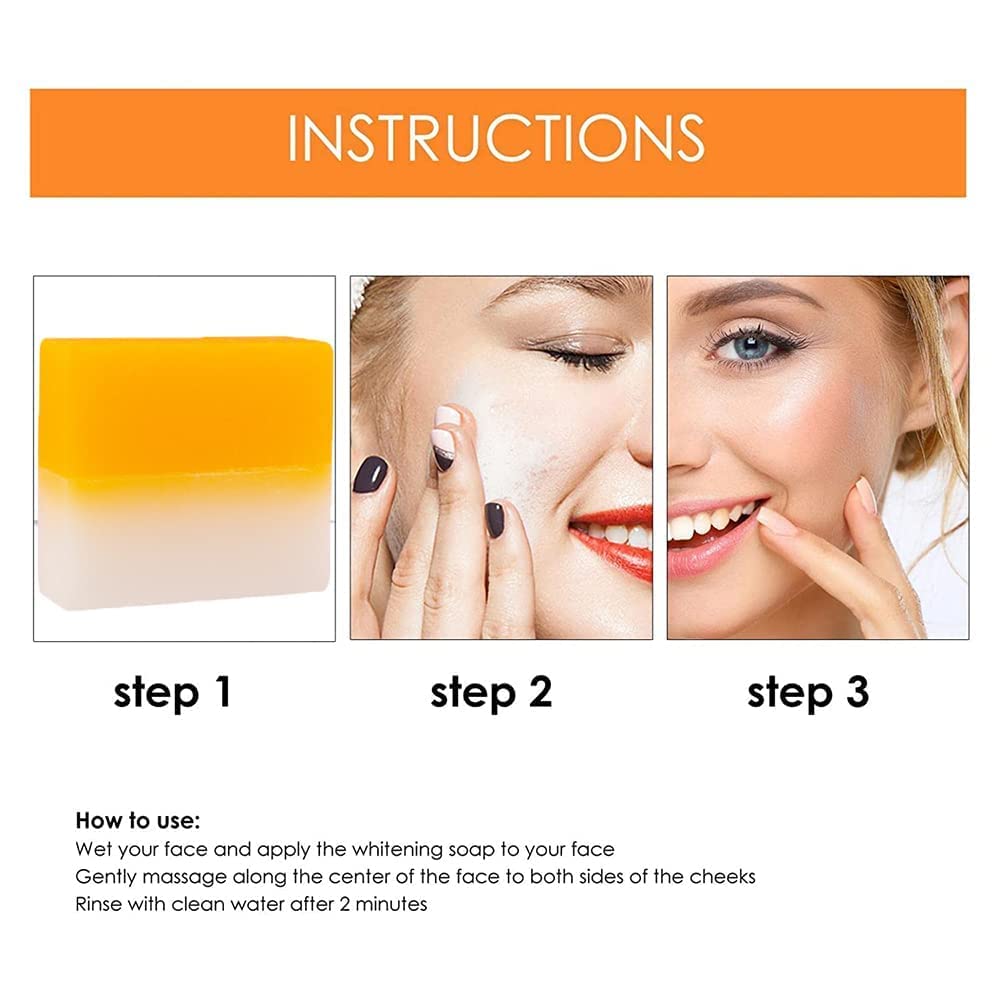 Powerganic+ Skin Rescue Vitamin C Brightening Soap - 99% Natural Handmade Cleansing Bar for Glowing Skin (3 Pack) | Face & Body Wash for Acne, Dark Spots & Uneven Tone | Perfect for Daily Skincare Routine & Travel
