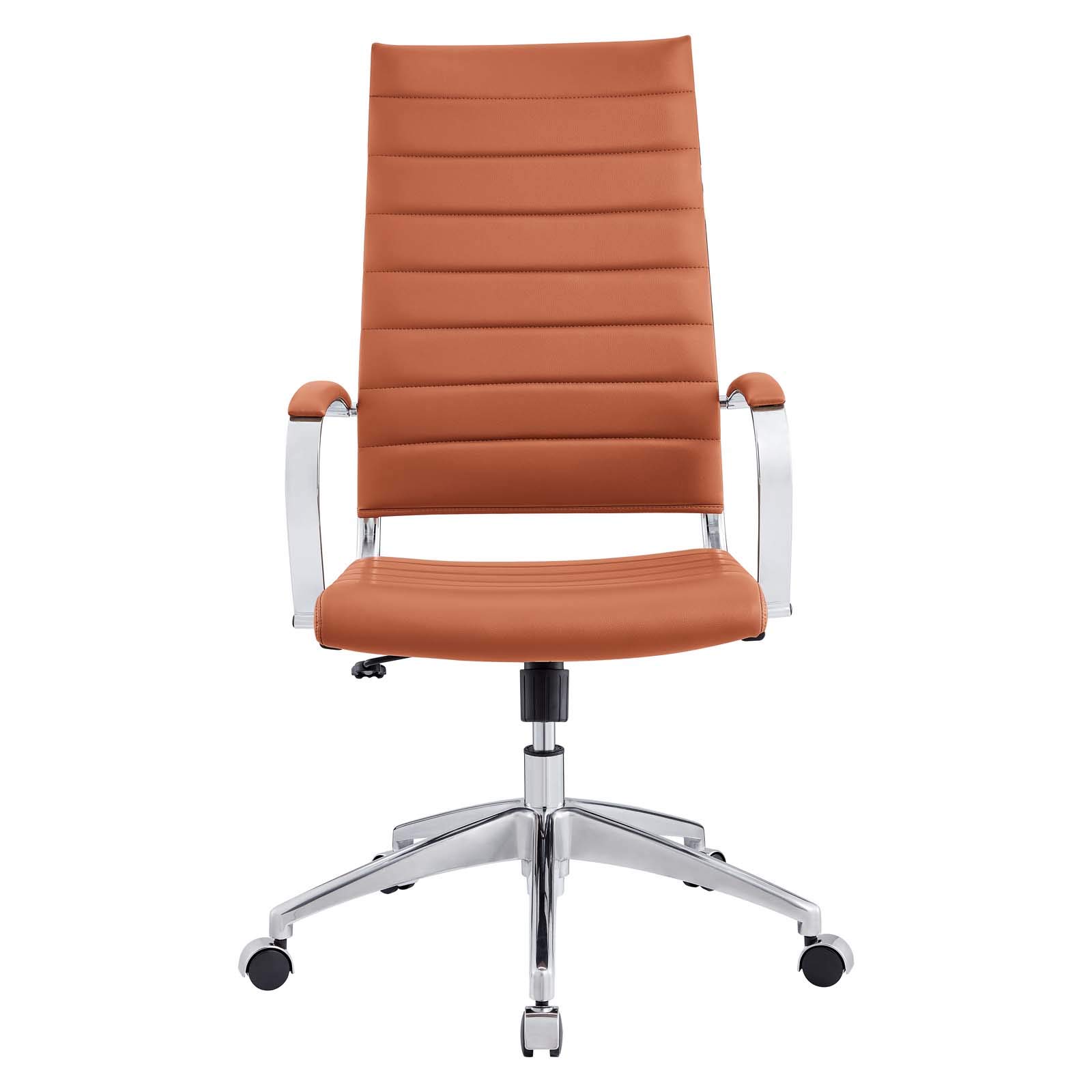 Modway Jive Ribbed High Back Executive Swivel Office Chair with Arms - Ergonomic Desk Chair for Home & Office, Adjustable Height & Tilt, Comfortable Terracotta Fabric - Perfect for Long Work Hours, Gaming, and Study Sessions
