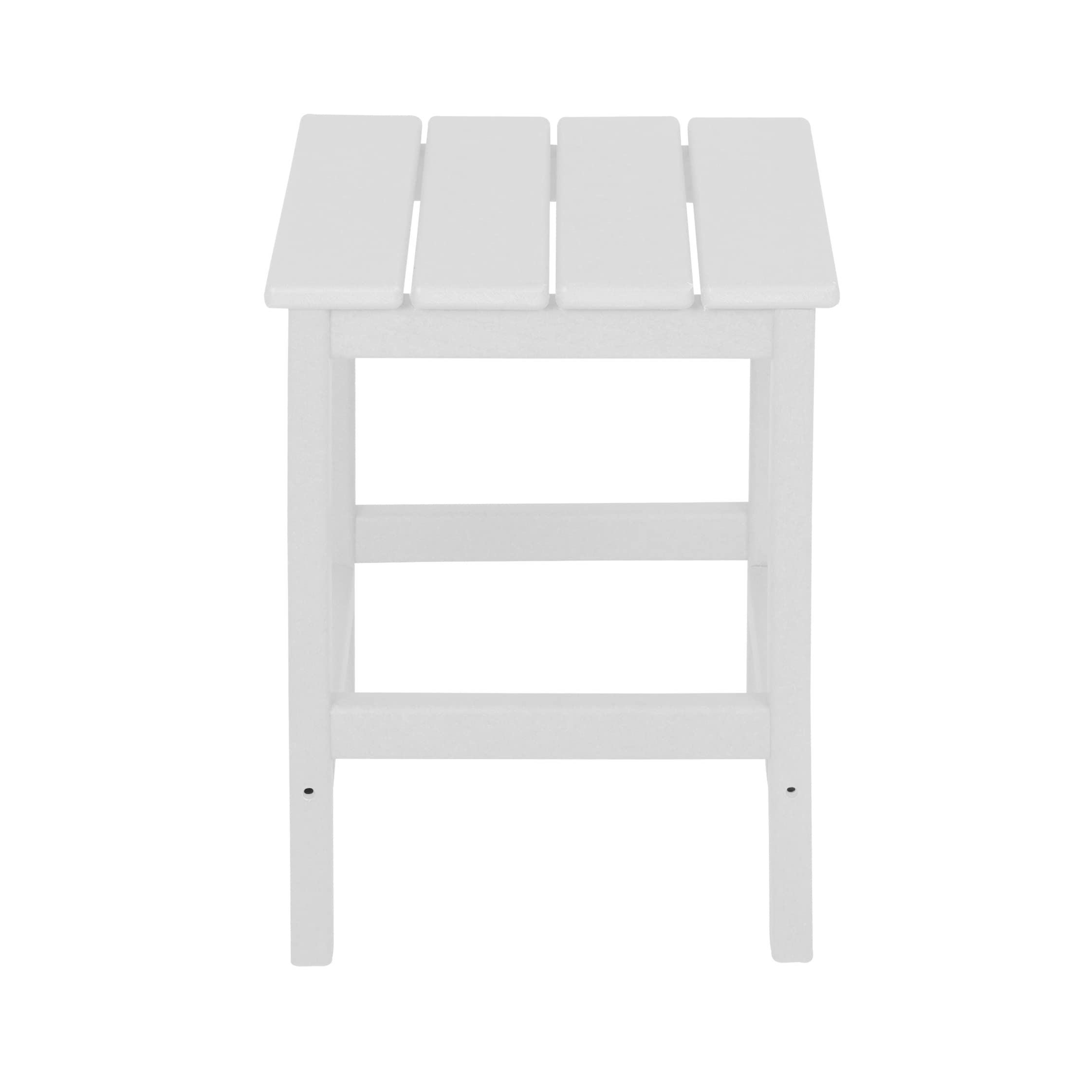 WestinTrends Malibu 3-Piece Outdoor Patio Set - All-Weather Poly Lumber Adirondack Coffee Table & 2 Side Tables - White - Perfect for Poolside, Garden, Deck & Backyard Relaxation