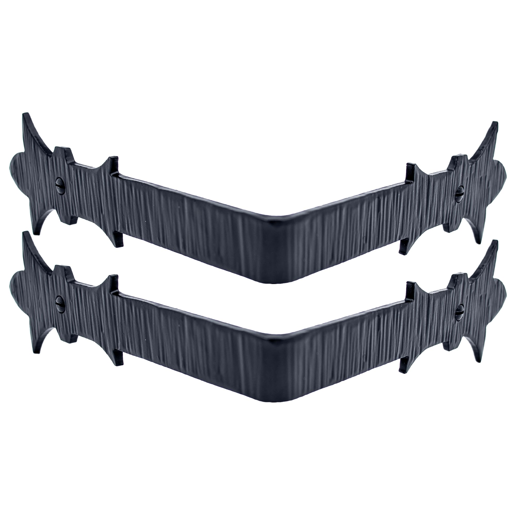 2 Pack - 6 Inch Black Metal Corner Brackets for Furniture - Handmade Decorative Corner Braces - Rustic Table Desk Shelf Box Chest Hardware - The Byzantium Series - Perfect for DIY Home Decor & Woodworking Projects