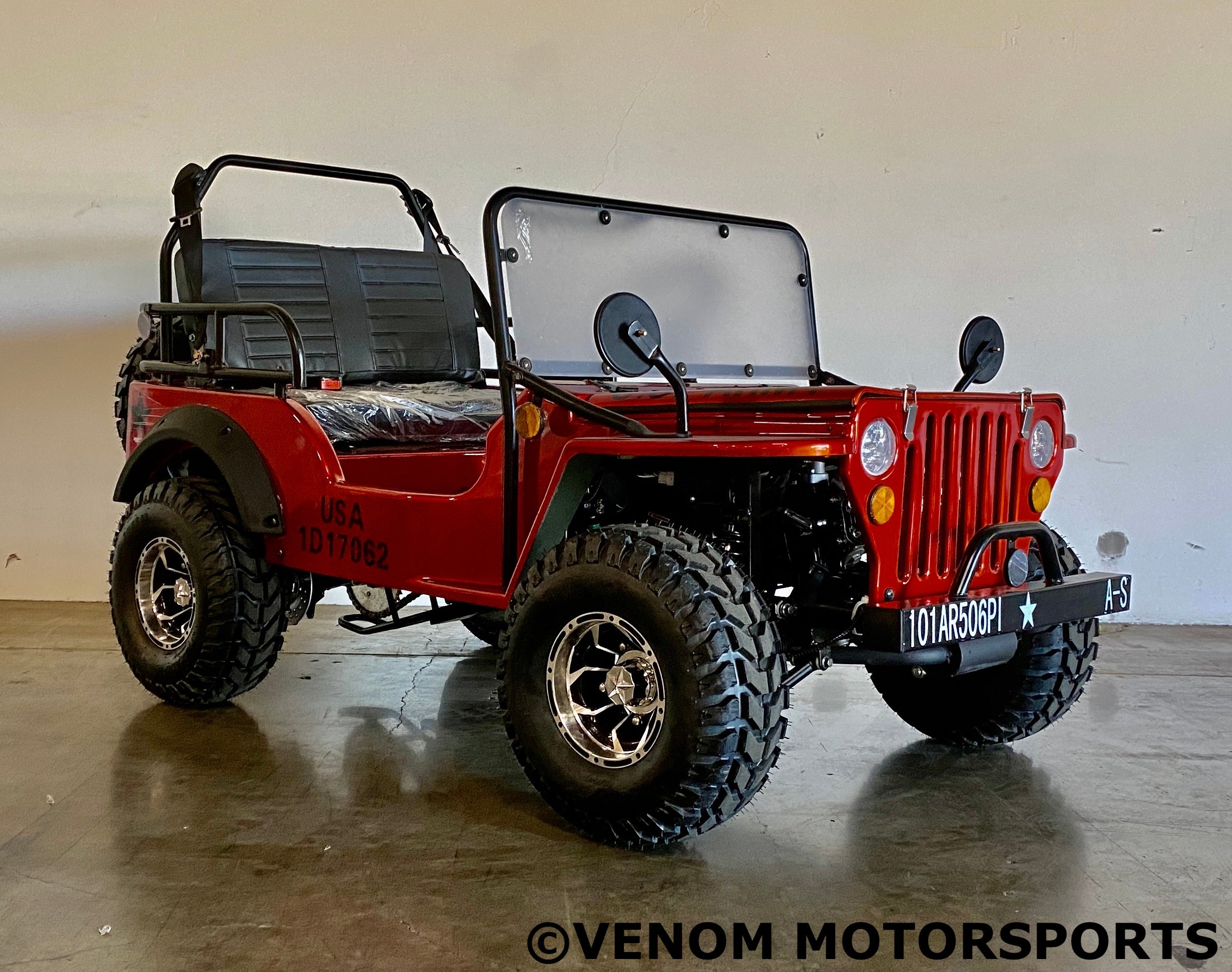 Venom 125cc Mini Jeep - Willys Edition | 3-Speed Manual Transmission | Off-Road Adventure Vehicle for Adults & Teens | Perfect for Trail Riding, Camping & Backyard Fun