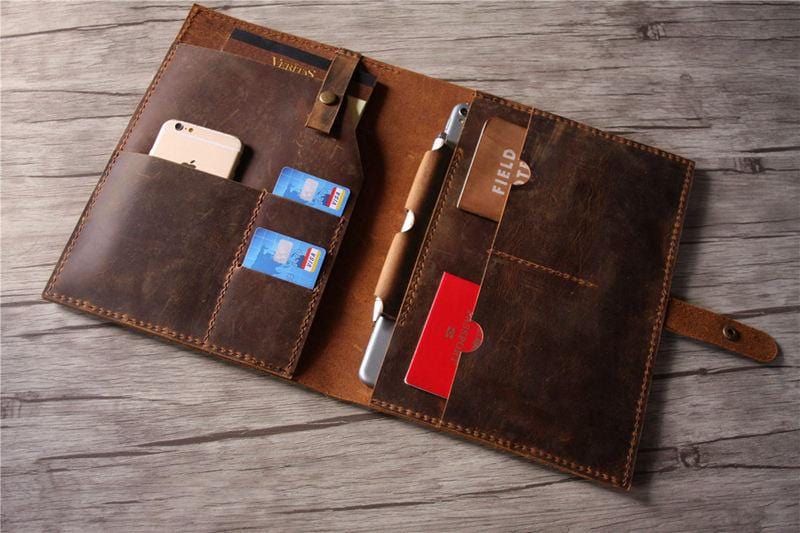 Handmade Genuine Brown Leather Organizer Holder - Premium Wallet & Card Holder for Men & Women - Perfect for Office, Travel, and Everyday Use