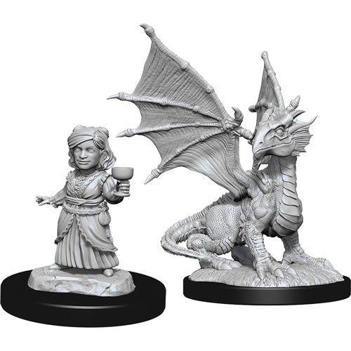 D&D Miniatures - Nolzurs Marvelous Miniatures Silver Dragon Wyrmling & Dragon Friend for Dungeons & Dragons RPG Game | Fantasy Tabletop Gaming Mini Figurines for D&D Campaigns & Collectors