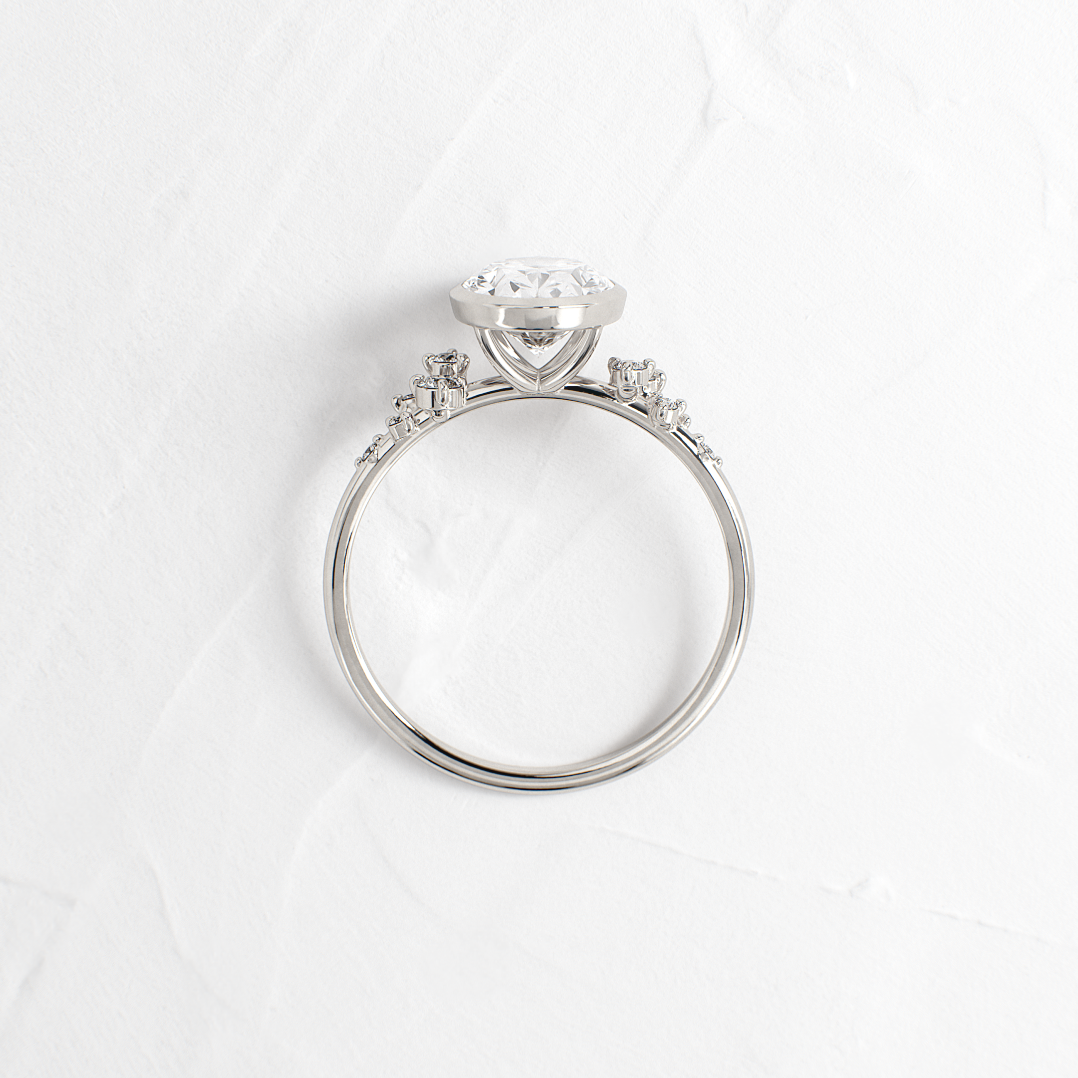 Bezel Snowdrift Ring - Elegant Oval Cut Gemstone Jewelry for Women | Perfect for Weddings, Anniversaries & Special Occasions