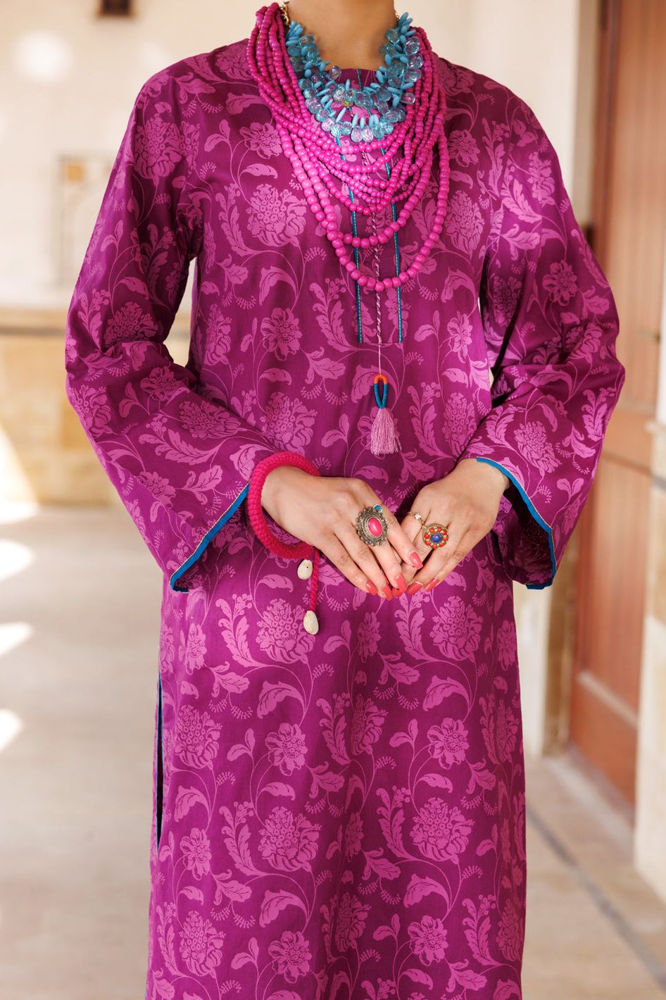 Stylish Cambric Purple Kurti by Almirah - Perfect for Casual Wear, Office Outfits & Festive Occasions