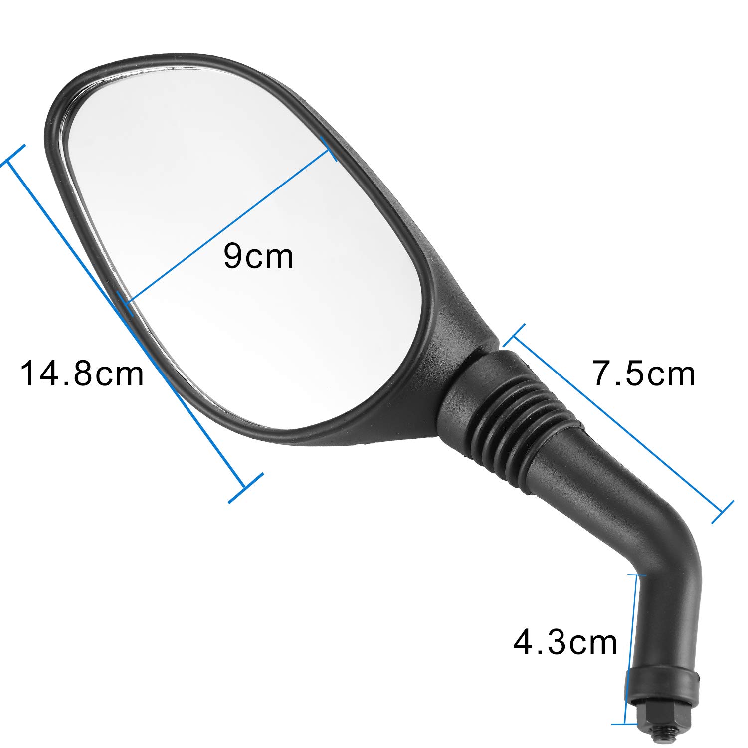 8mm White CLEO Side Mirrors for GY6 50cc 125cc 150cc 250cc Scooter Moped Motorcycle - Universal Fit Rear View Mirrors for Chinese ATV, Perfect for City Commuting and Off-Road Adventures