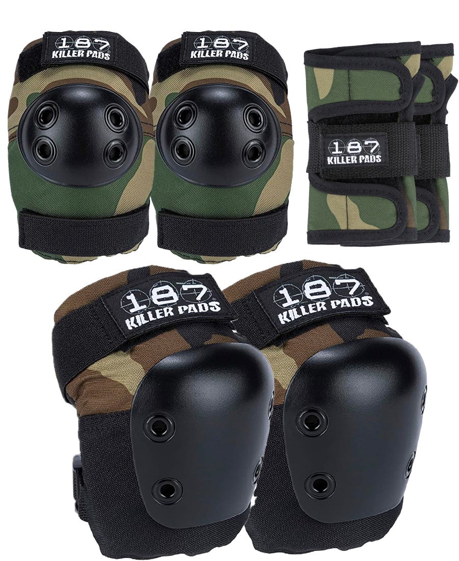 187 Junior Combo Pad Set - 6-Piece Protective Gear for Young Skateboarders & Scooter Riders - Perfect for Kids' Skate Park Safety & Outdoor Sports