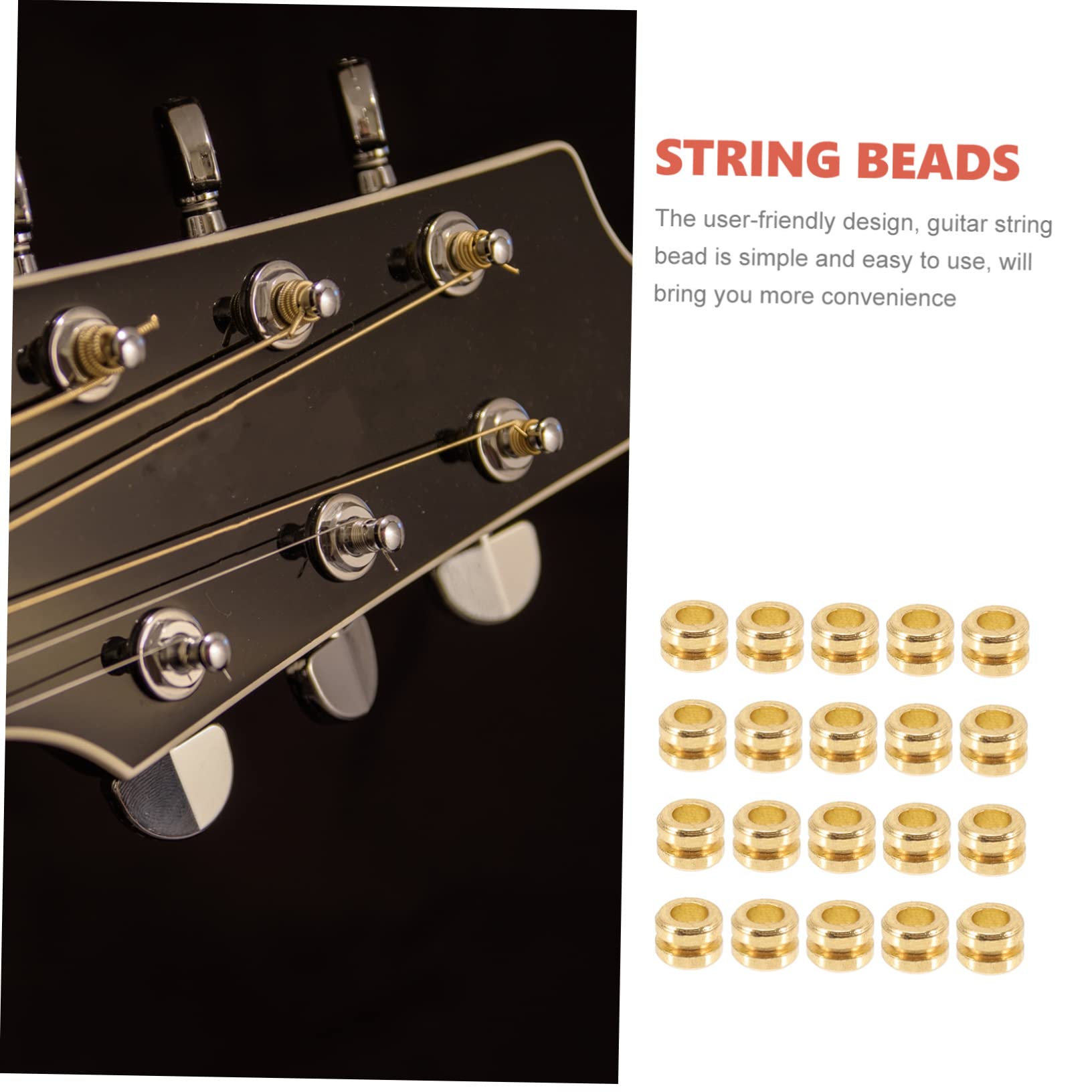 SUPVOX 100pcs Guitar Tail Beads - Metal Tail Parts & Guitar Accessories for Folk Guitar String Replacement - Durable Guitar Components for String Repair & Maintenance - Perfect for Musicians & Guitar Enthusiasts