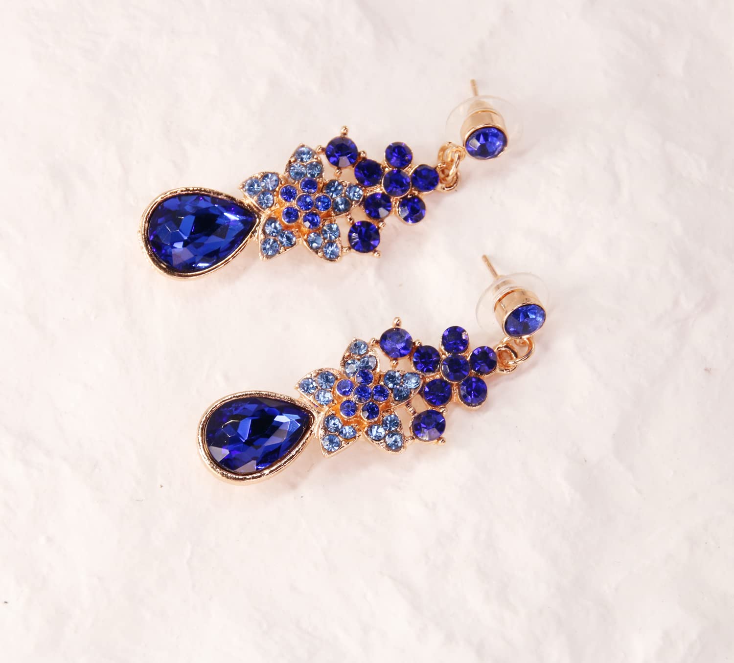 Elegant Floral Bridal Jewelry Set - Crystal Teardrop Necklace & Dangle Earrings for Women | Perfect for Weddings, Prom, Anniversary & Formal Occasions
