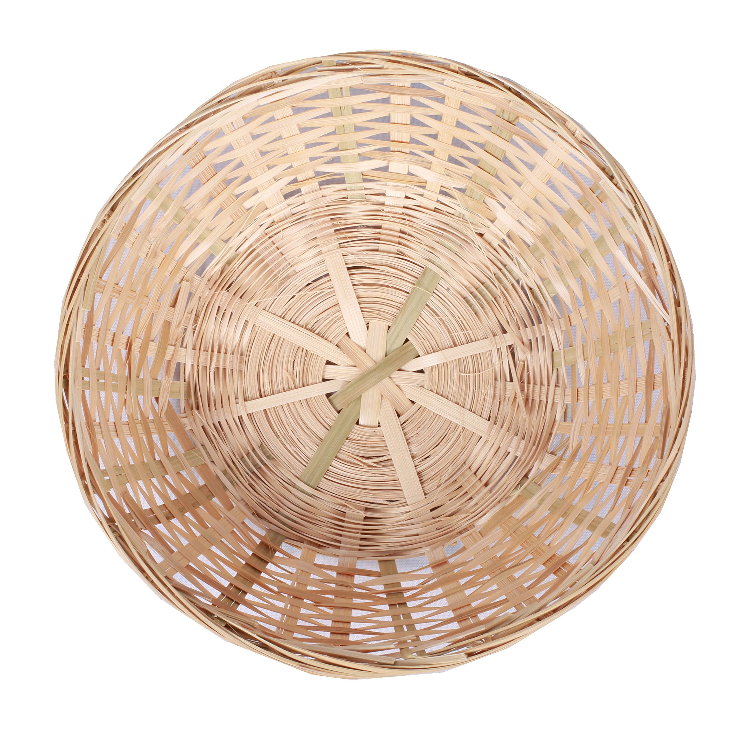 Natural Bamboo Bread Basket Set of 10 - 9 Inch Round Wicker Storage Trays for Bread, Pastries, Fruits | Perfect for Kitchen Organization, Party Serving, and Gift Hampers