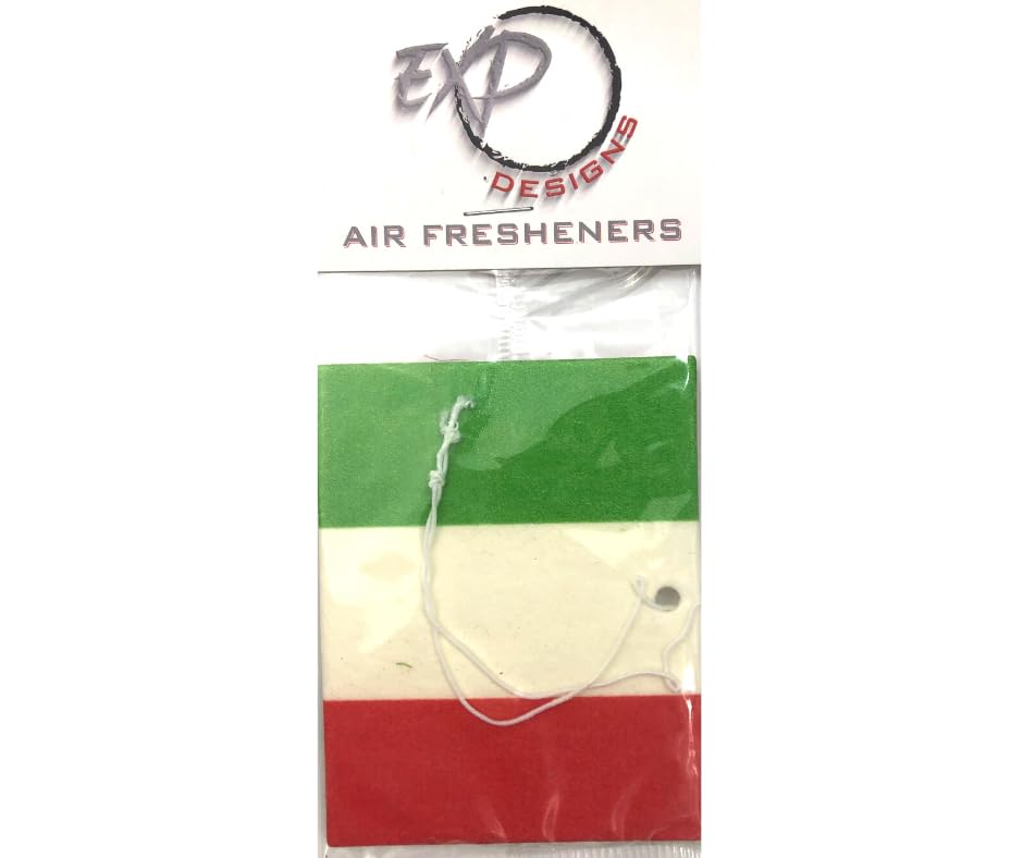 Italy Flag Car Air Freshener - Long Lasting Fragrance for Vehicles, Home & Office | Perfect for Italian Pride, Travel & Decor