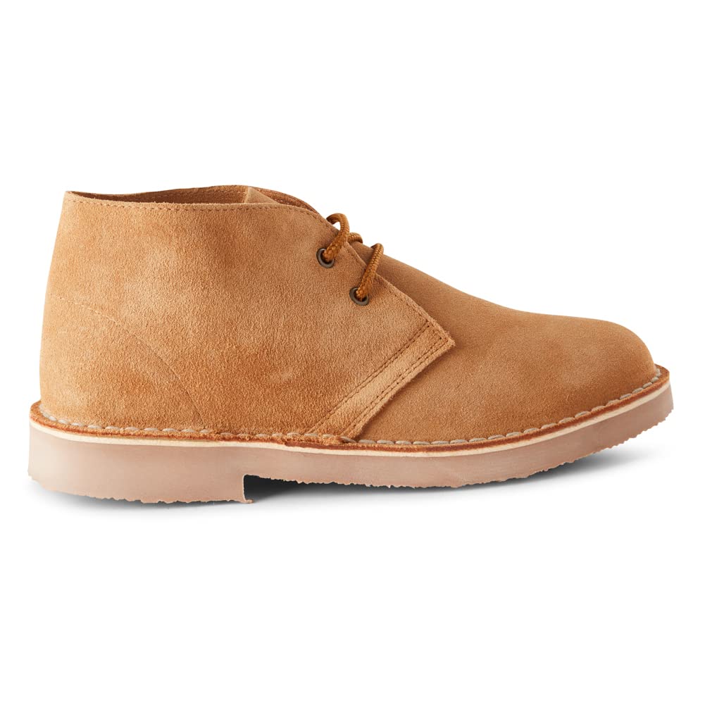 Men's Suede Desert Boots - Sand Brown - Size UK 12 (US 13) - Comfortable Casual Shoes for Outdoor Walking, Travel & Everyday Wear