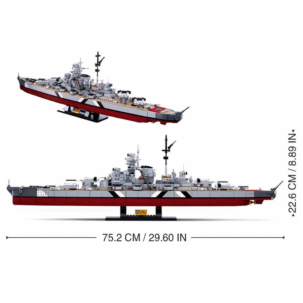 BAUNKO WWII Military Battleship Building Blocks - Bismarck Warship Model Kit, Construction Toy for Kids & Adults | Perfect for History Enthusiasts, STEM Learning & Collector Displays