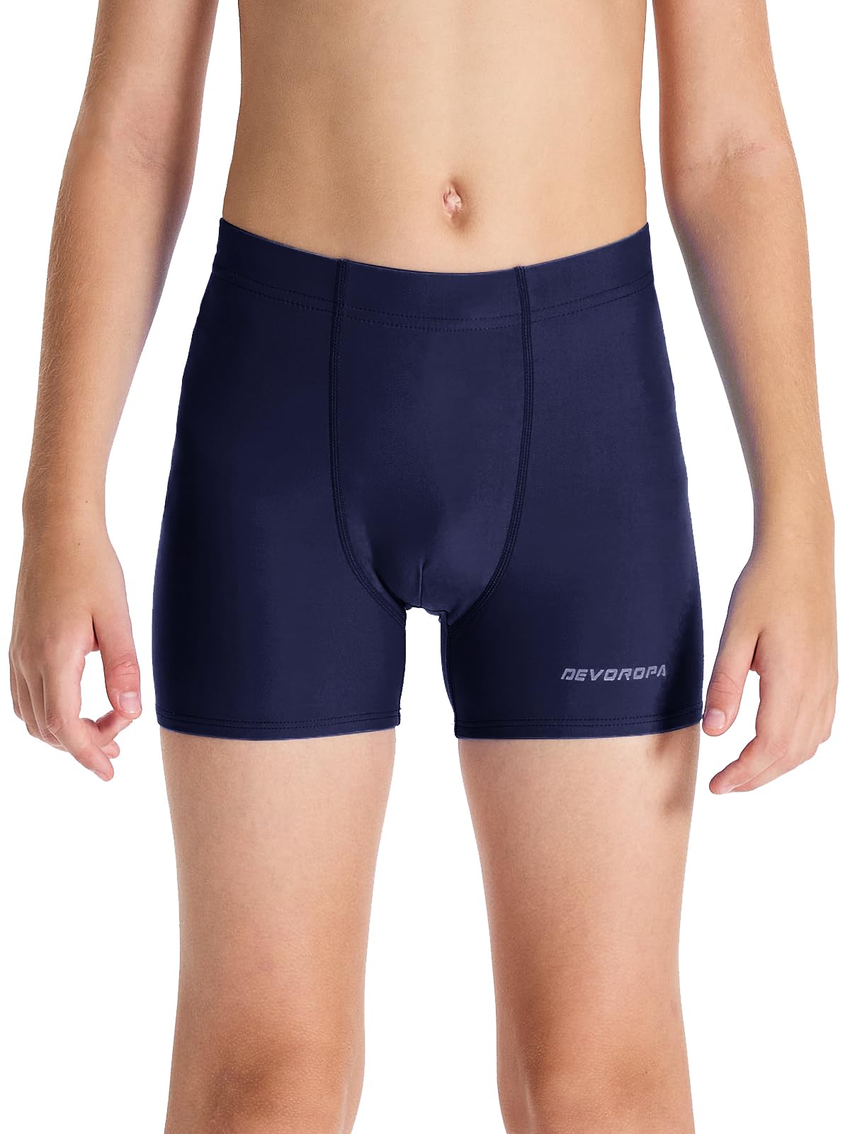 DEVOROPA Youth Boys Swim Shorts - Quick Dry Nylon Square Leg Swimsuit with UPF 50+ Sun Protection - Perfect for Beach, Pool & Water Sports