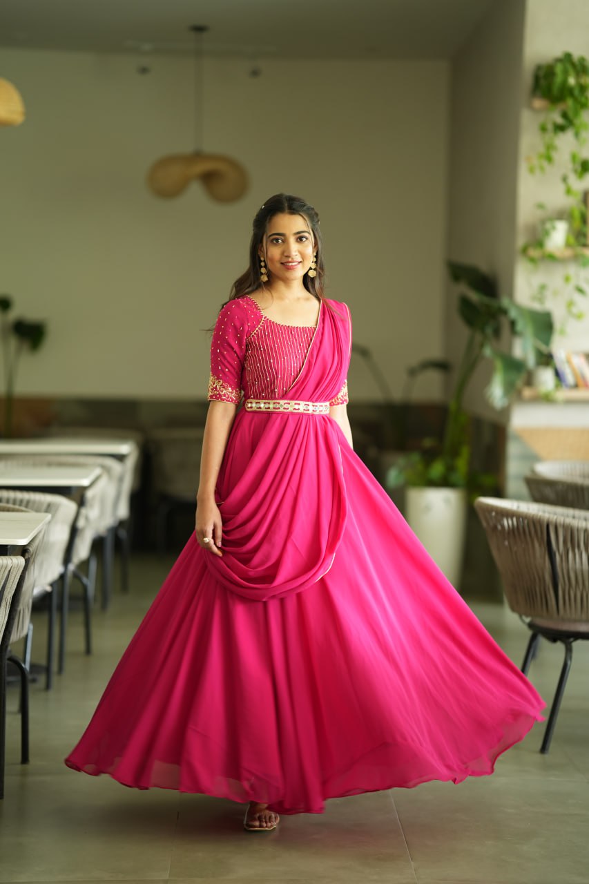 DD518 Swathi Designer Anarkali Dress for Women - Elegant Indian Party Wear, Wedding & Festive Occasion Outfit