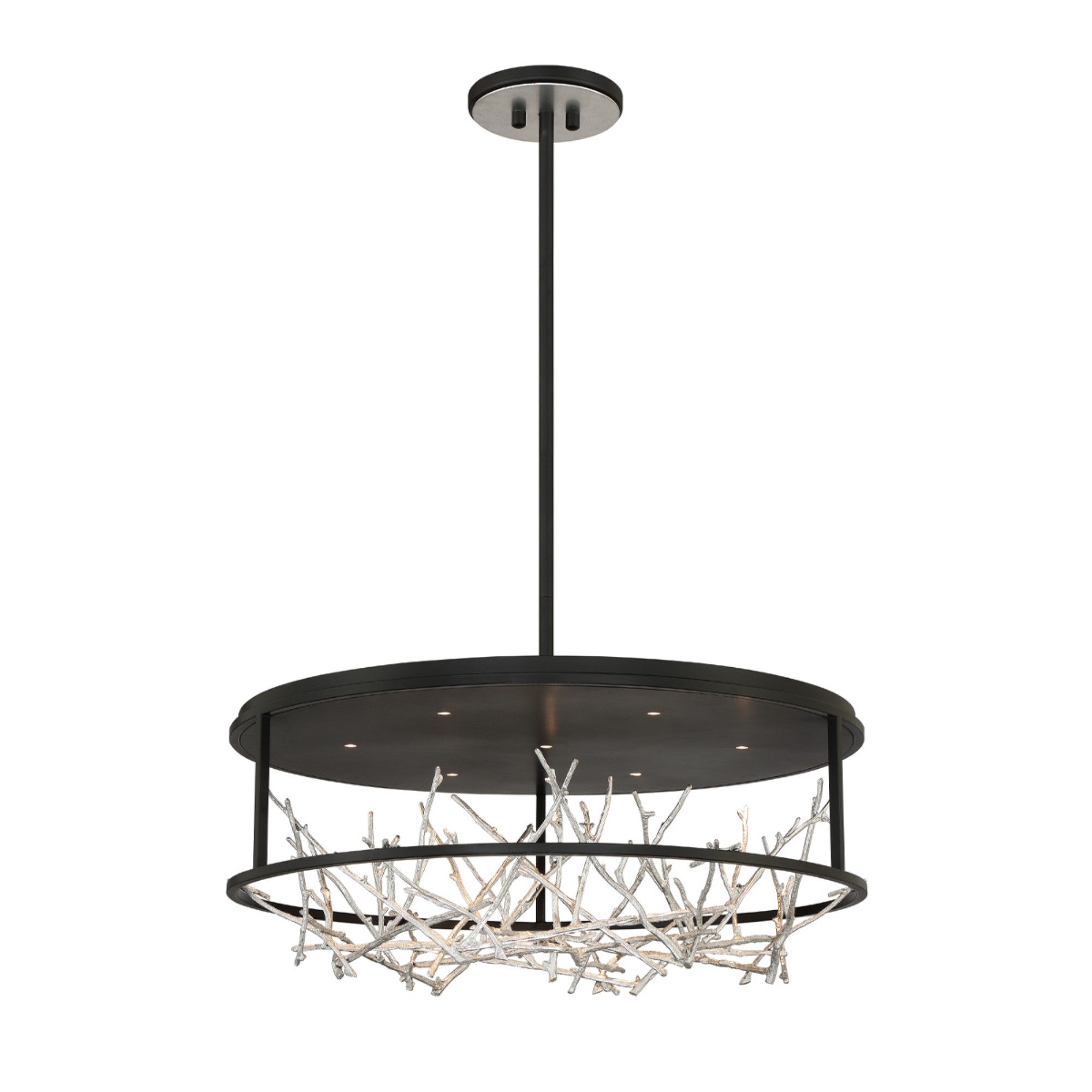 Aerie 31 LED Chandelier - Modern Silver & Black Crystal Ceiling Light Fixture for Dining Room, Living Room & Bedroom Lighting