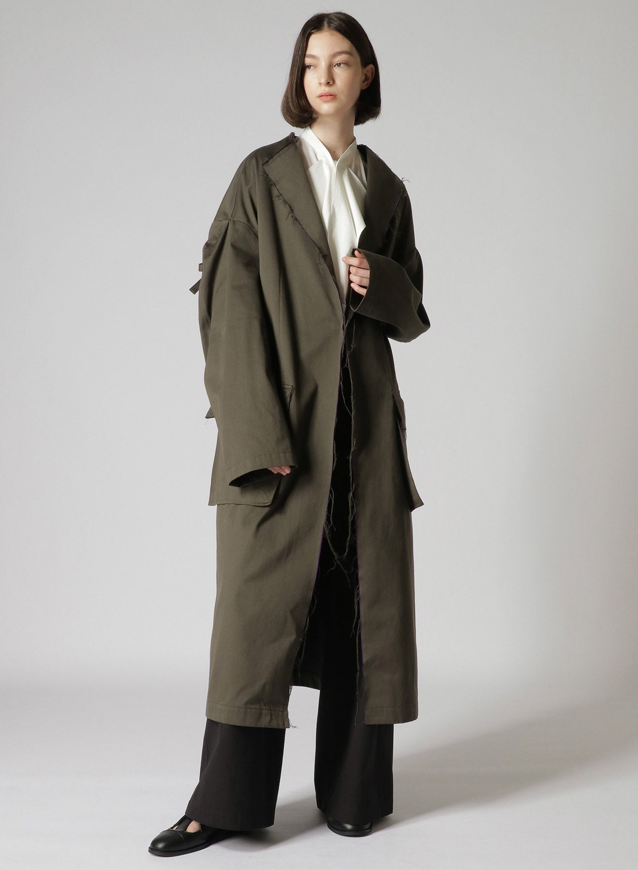 Double Faced Twill No Collar Coat for Women - Lightweight Casual Trench Coat for Spring & Fall - Perfect for Office, Travel and Everyday Wear